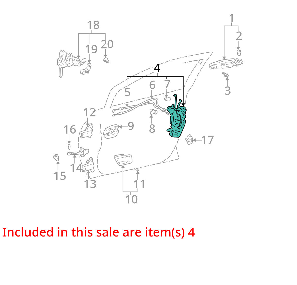 1999-2003 Lexus RX300 Front Right Door Lock Latch Actuator OEM