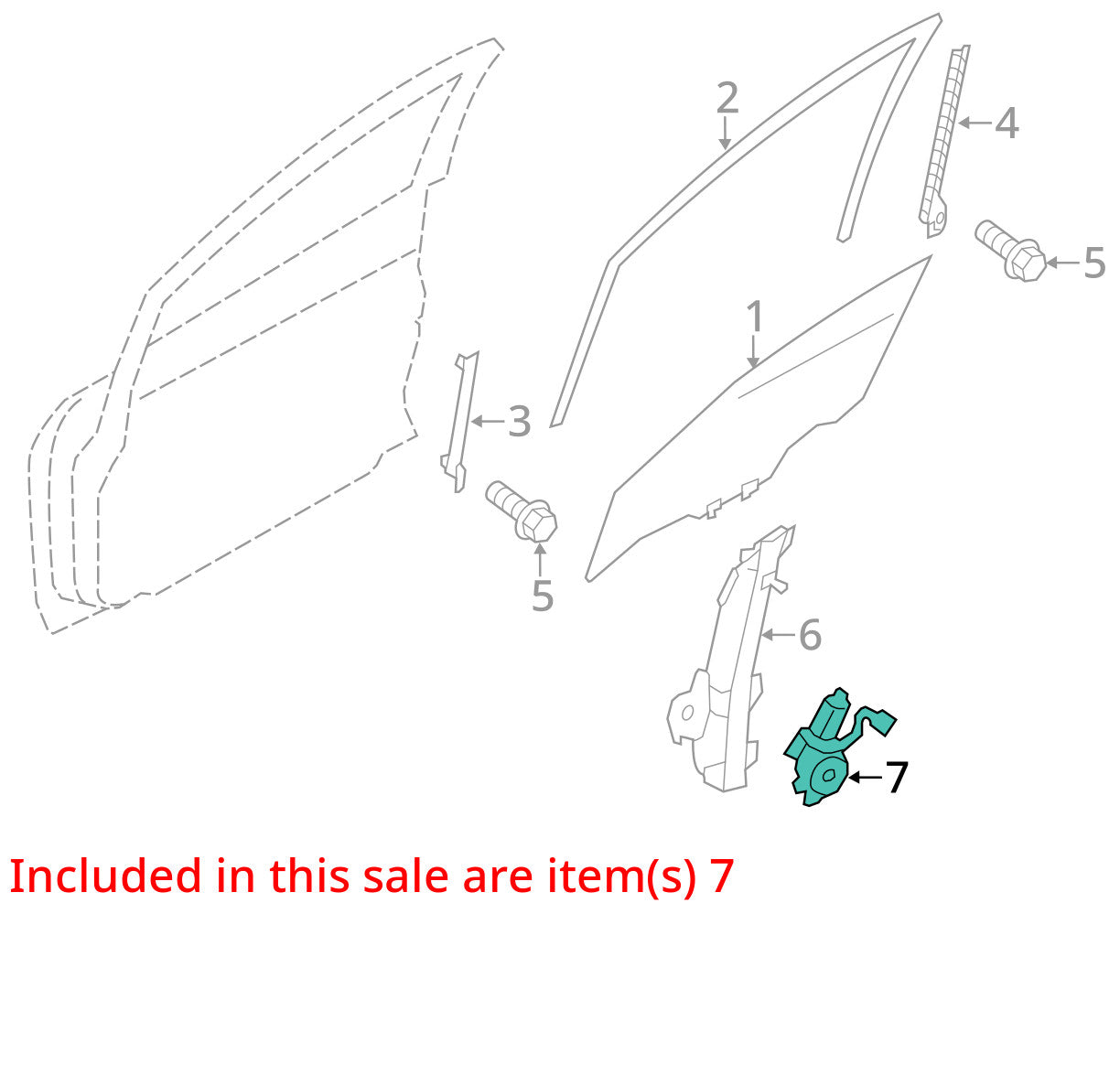 2013-2025 Nissan Leaf Left Front Window Regulator and Motor OEM