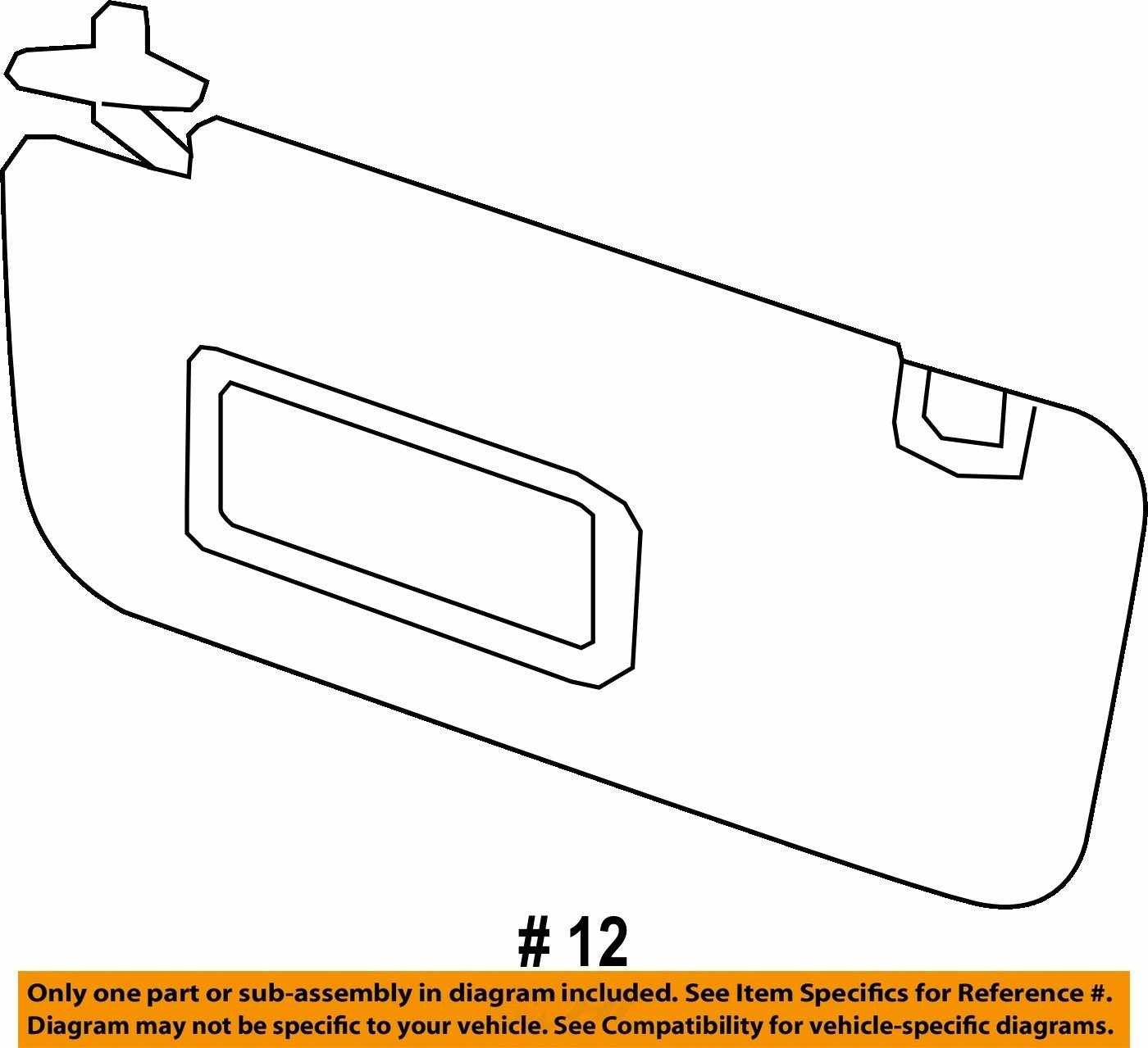 2009-2013 Subaru Forester Left Side Sun Visor Shade Gray OEM