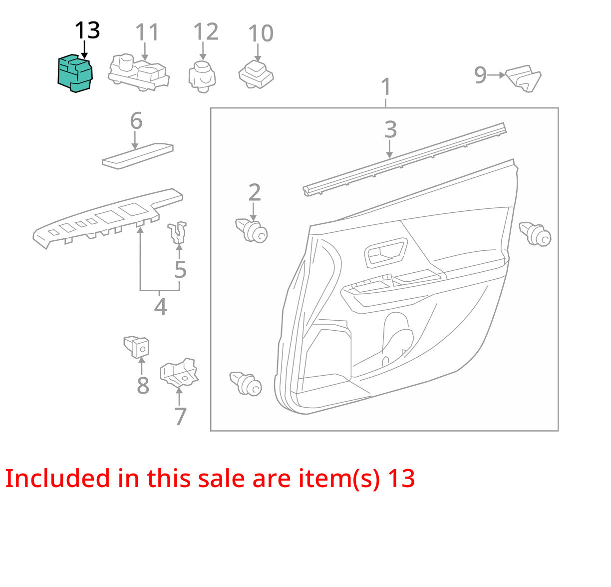 2001-2007 Toyota Highlander Door Side Mirror Control Switch Non-Folding OEM