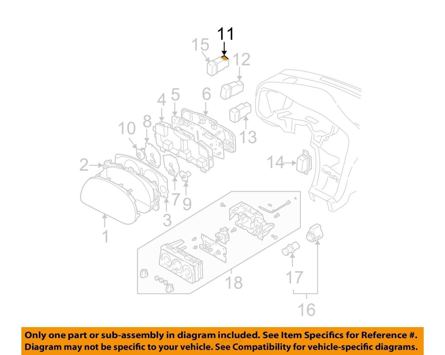 2000-2004 Subaru Legacy Outback Dashboard Fog Light Control Switch Button OEM