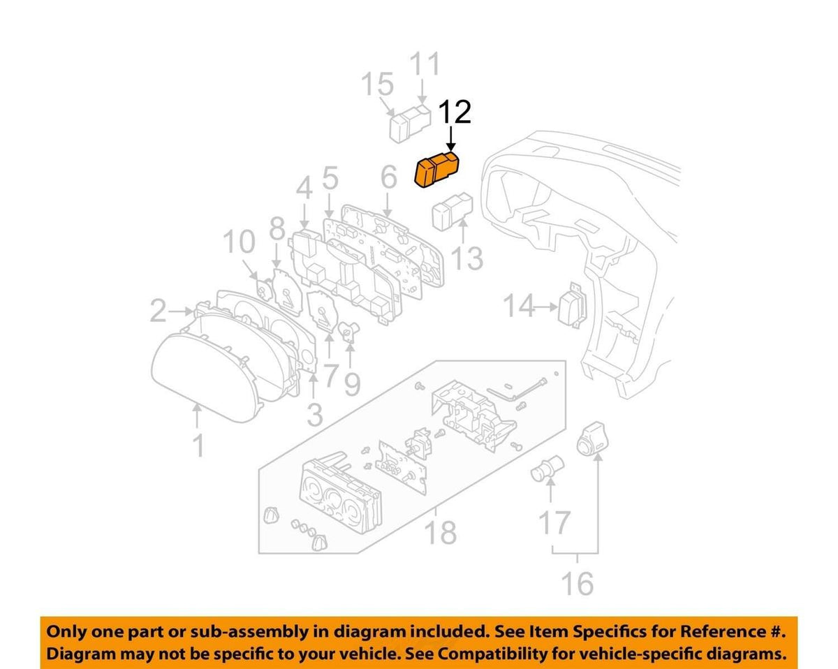 2000-2004 Subaru Legacy Outback Cruise Control Switch Button Dash OEM 83001AE01A