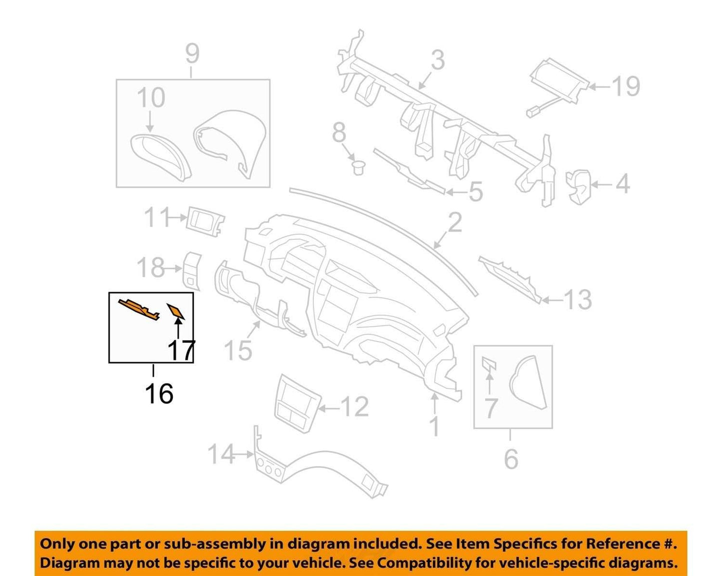 2009-2013 Subaru Forester Left Dash Inner Fuse Black Bezel Trim Cover OEM