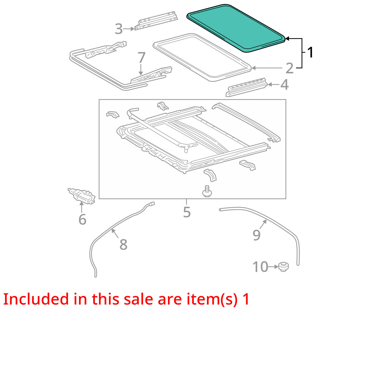 2005-2012 Toyota Avalon Sun Roof Sun Roof Glass 63201-AA030 OEM