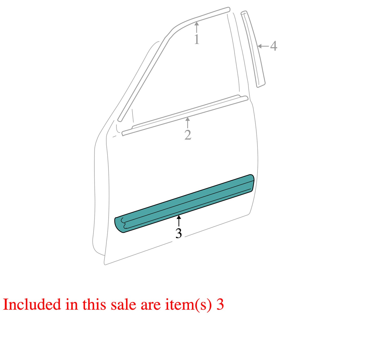 2001-2004 Toyota Sequoia Right Front Door Molding Green OEM
