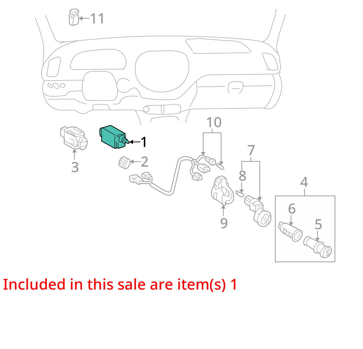 2001-2005 Toyota Sequoia Dash Instrument Light Control Rheostat 84119-0C010
