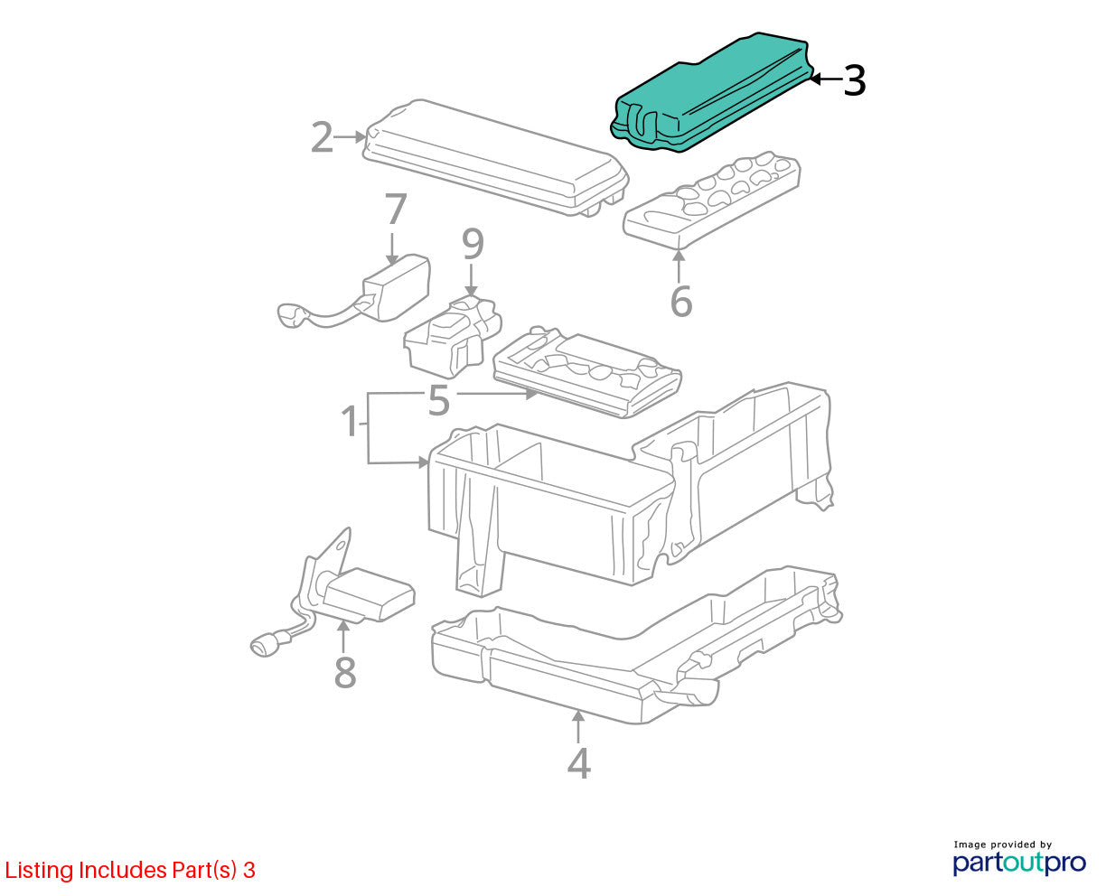 2001-2007 Toyota Sequoia Rear Upper Fuse Box Cover OEM