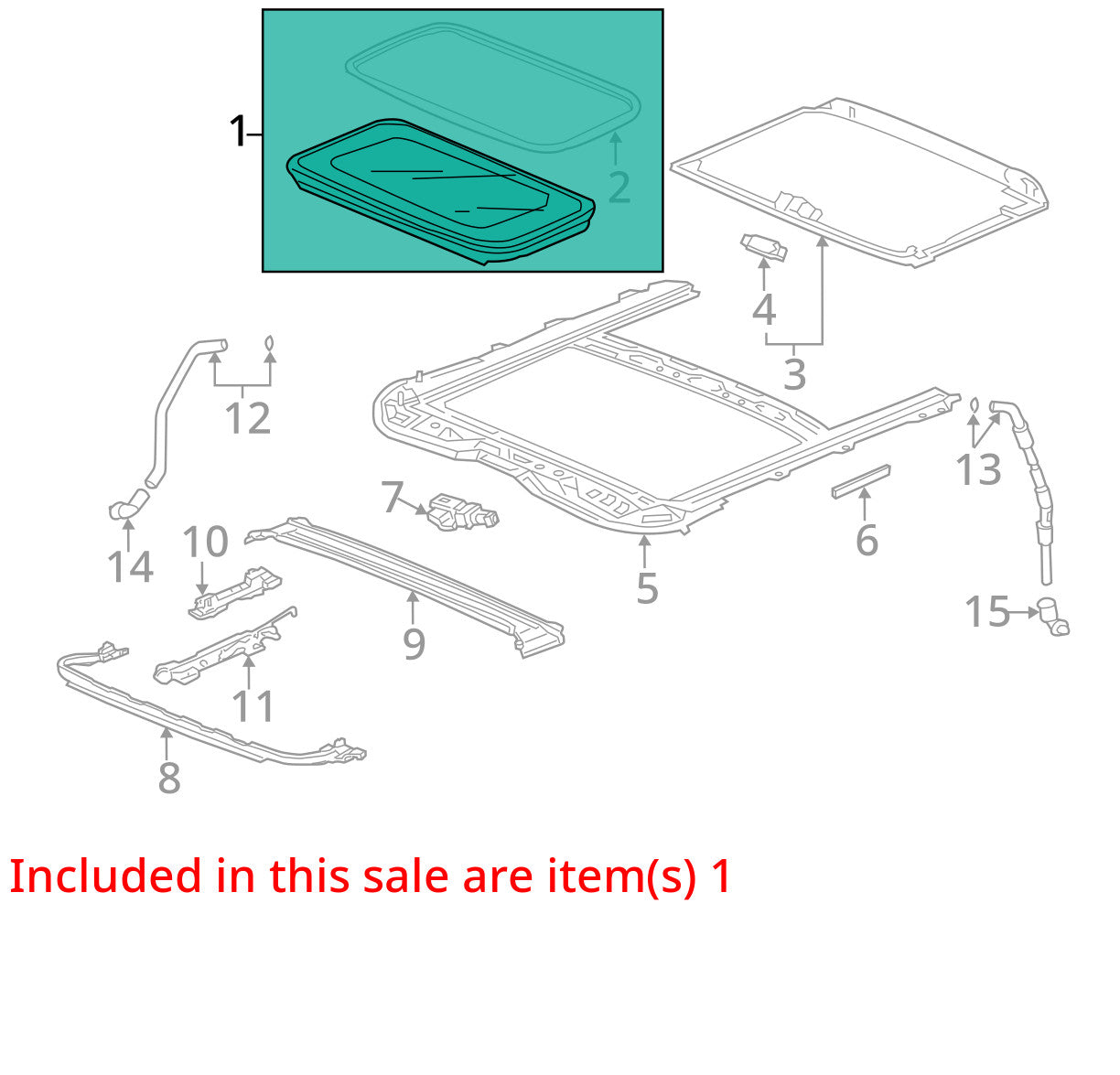 2013-2017 Honda Accord Coupe 2 Door Sunroof Glass Assembly 70200T3LA02 OEM