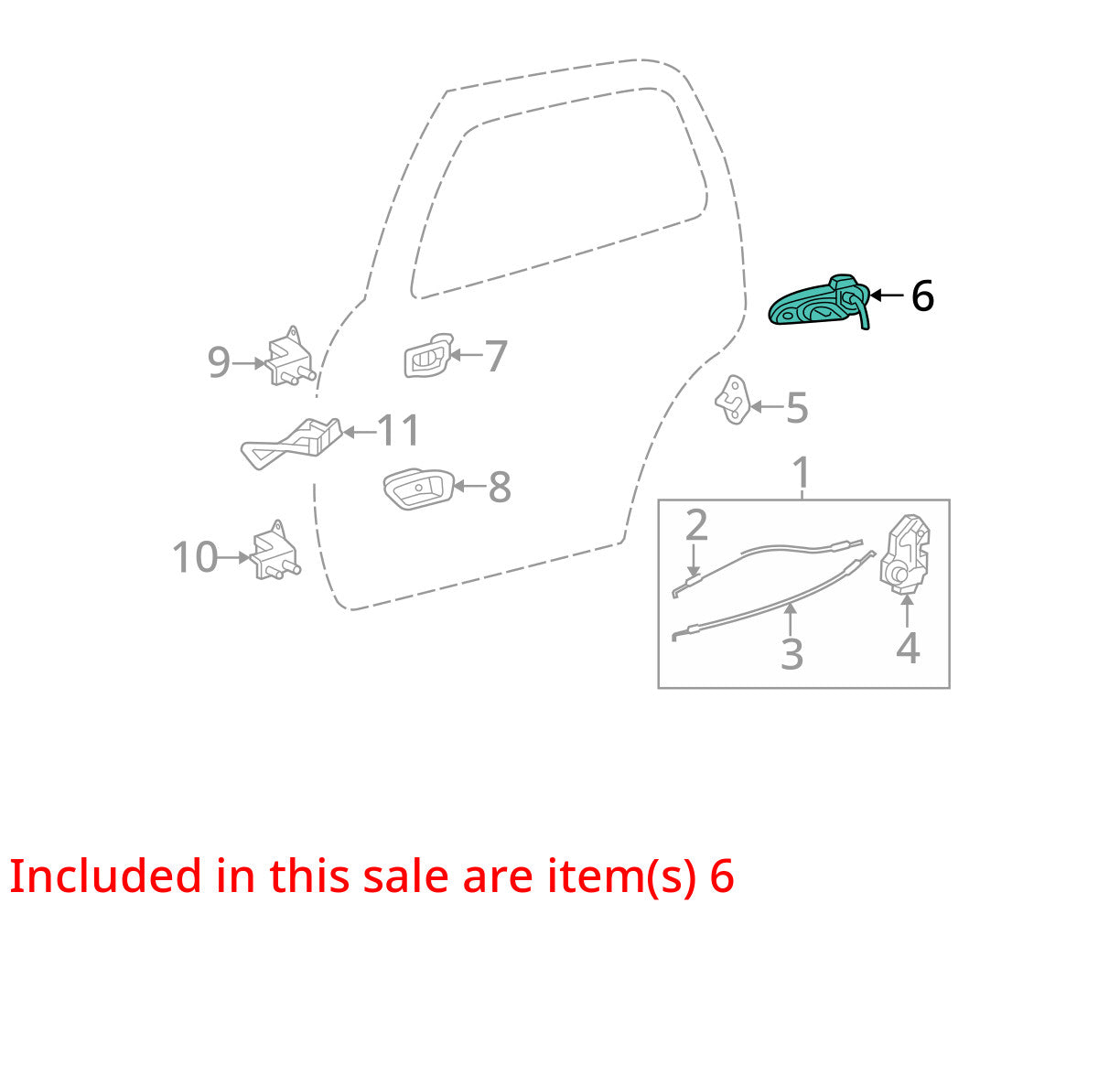 2001-2007 Toyota Sequoia Exterior Rear Left Door Handle Assembly OEM