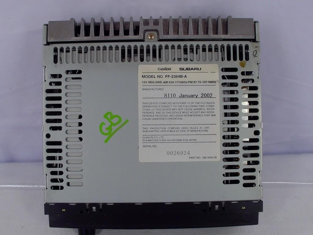 Subaru Clarion Car Stereo CD Player PF-2364B-A 2002 AM FM Radio OEM