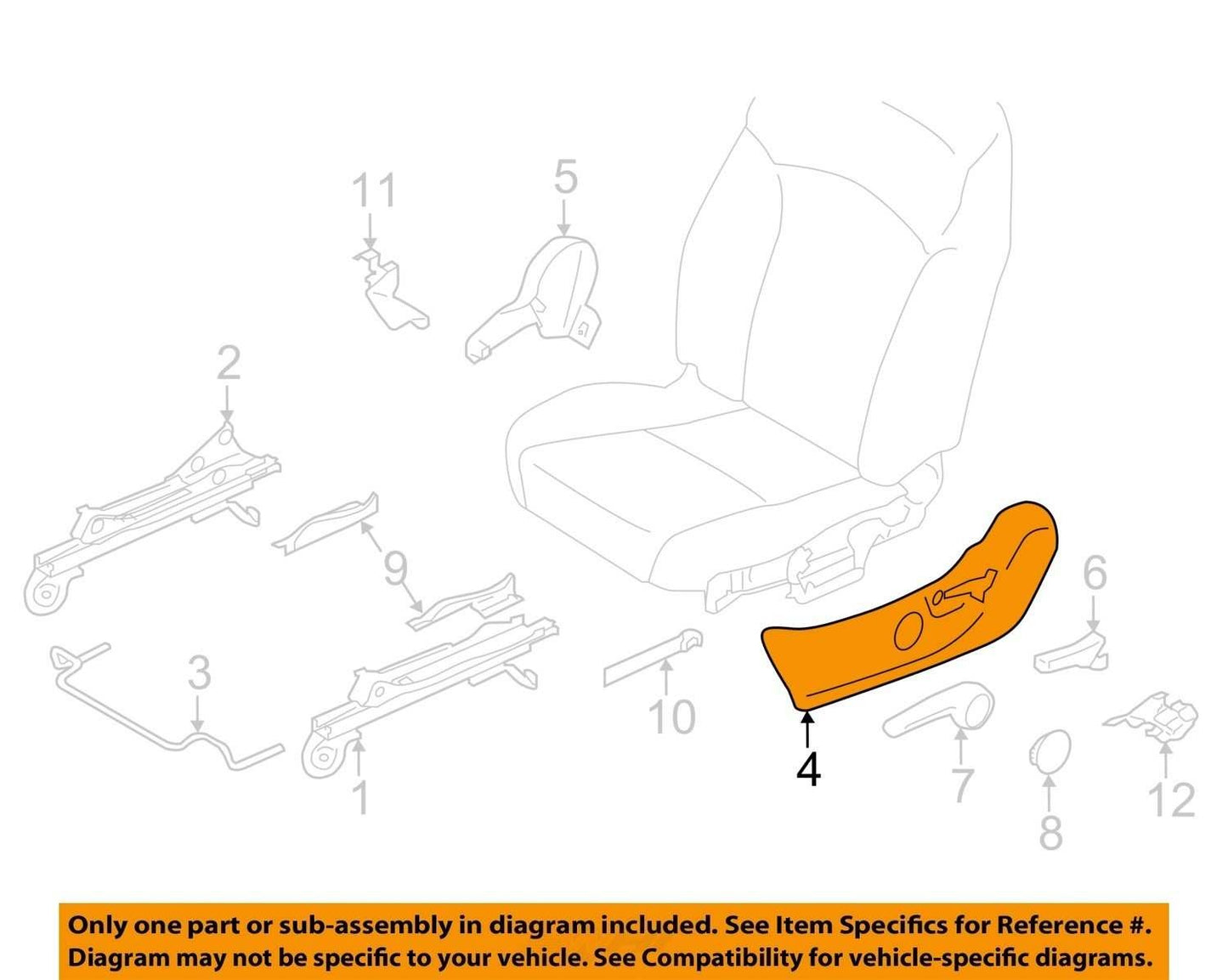 2016-2018 Subaru Forester Left Seat Hinge 64115SG140VH Trim Cover OEM