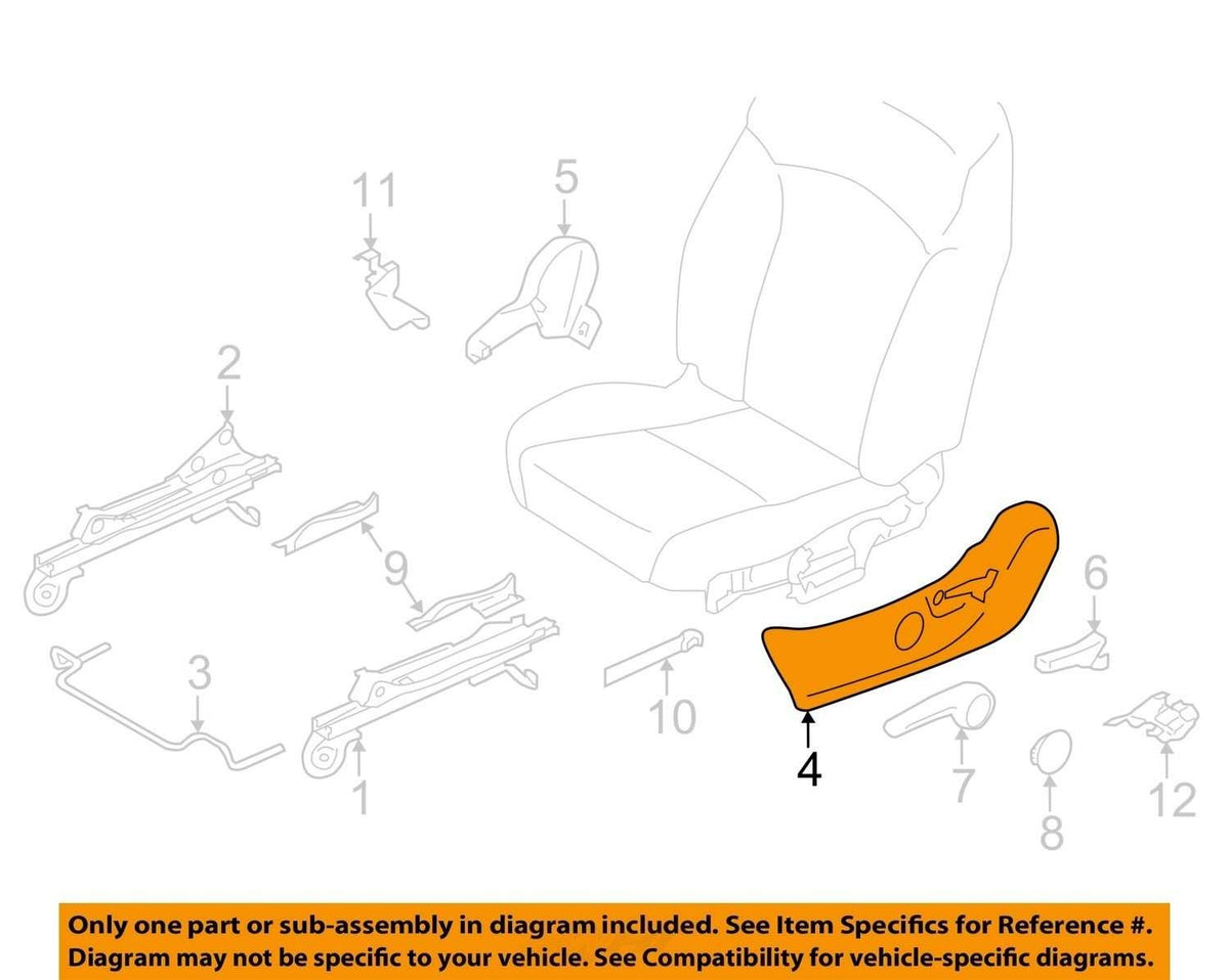 2016-2018 Subaru Forester Left Seat Hinge 64115SG140VH Trim Cover OEM