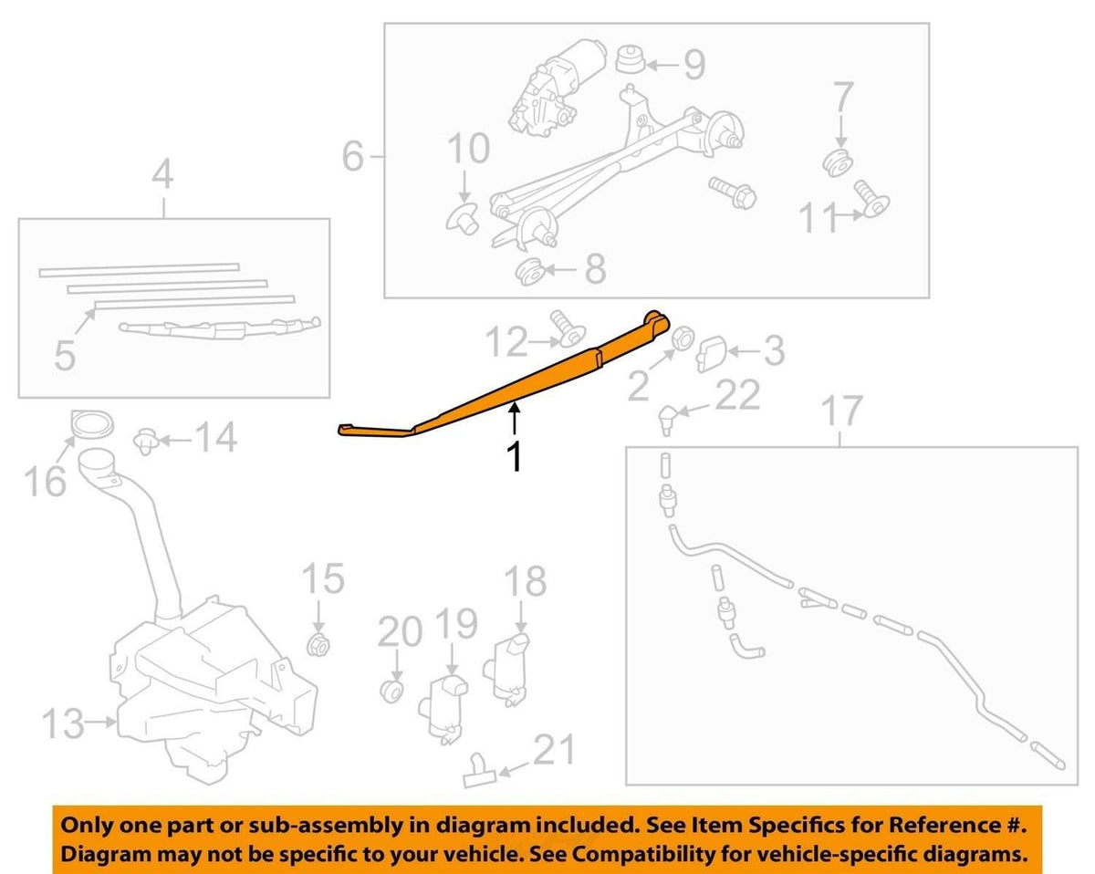 2014-2018 Subaru Forester Right Windshield Wiper Arm OEM 86532SG160