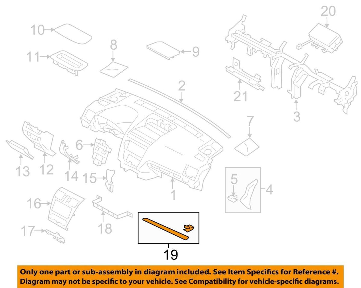 2014-18 Subaru Forester Instrument Dashboard Panel P Molding Trim OEM 66077FJ010