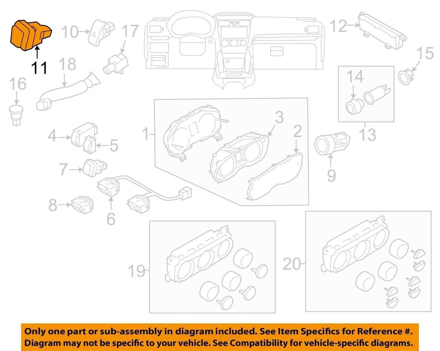 2017-2018 Subaru Forester Traction Control Switch OEM