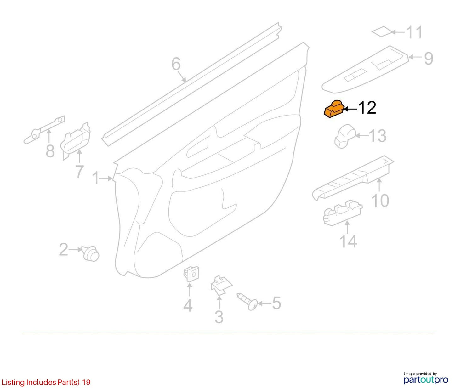 2011-2018 Subaru Forester Manual Right-Side Right Door Lock Switch OEM