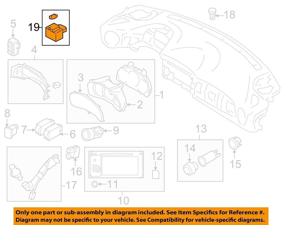 2014-2018 Subaru Forester Warning Hazard Flasher Relay Module OEM 86111AJ001