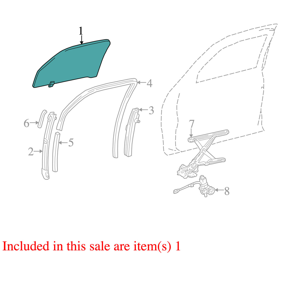 2000-2006 Toyota Tundra Left Front Window Door Glass OEM 68102-0C010