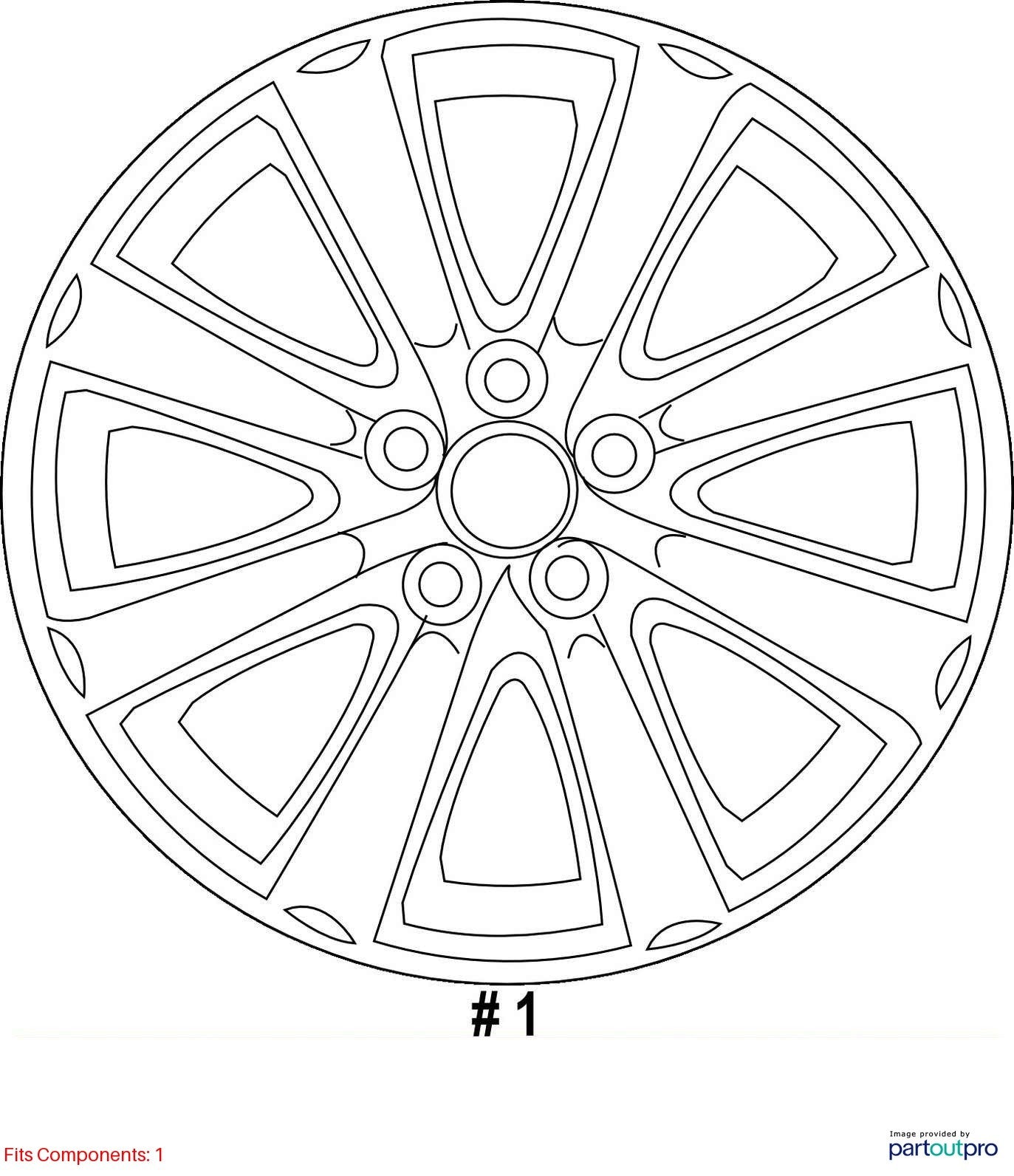 Subaru Legacy 2010-2013 16X6.5 Aluminum Alloy Chrome 8 Spoke Wheel OEM