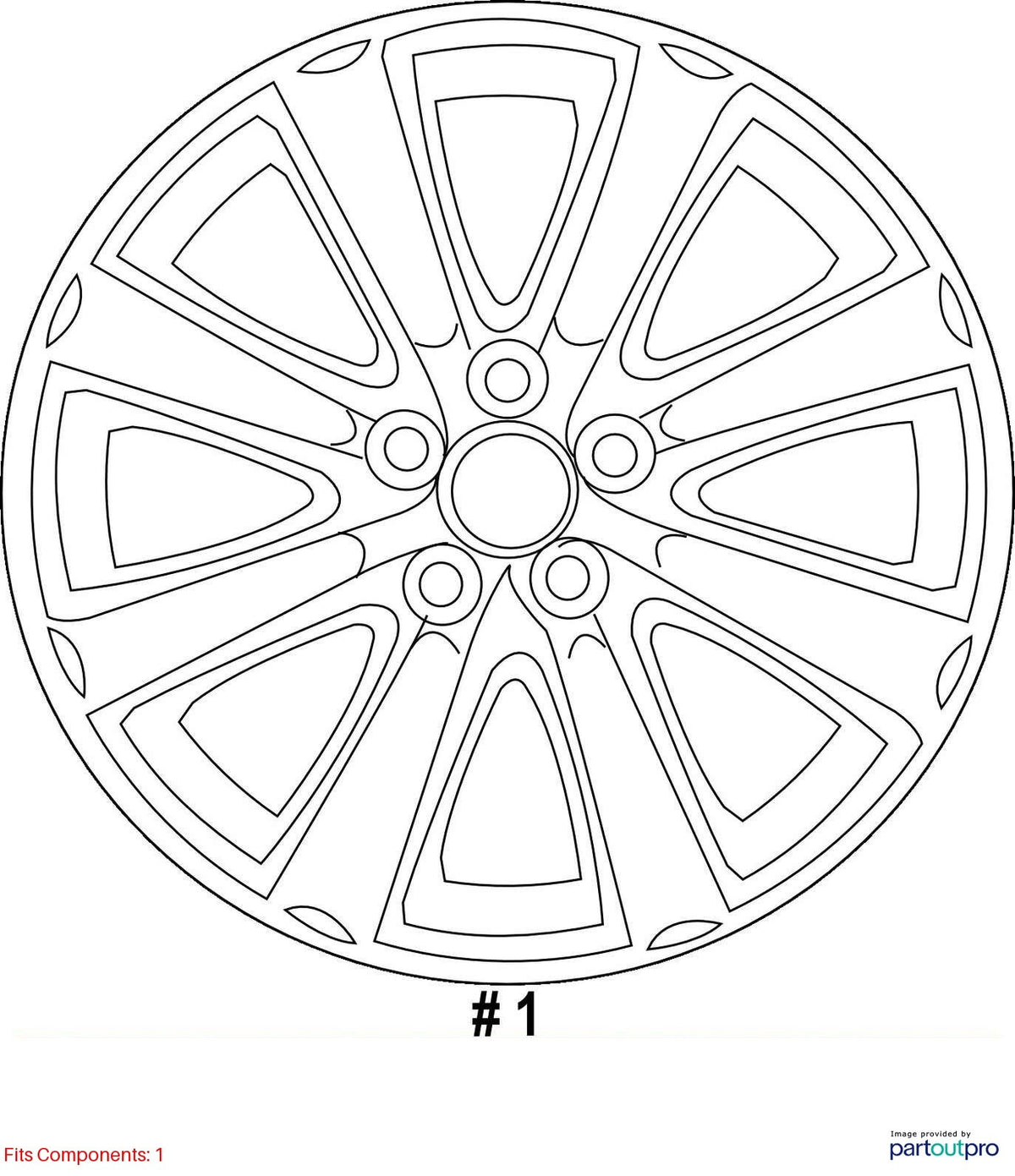 2010-2013 Subaru Legacy 16X6.5 Aluminum Alloy Chrome 8 Spoke Wheel OEM