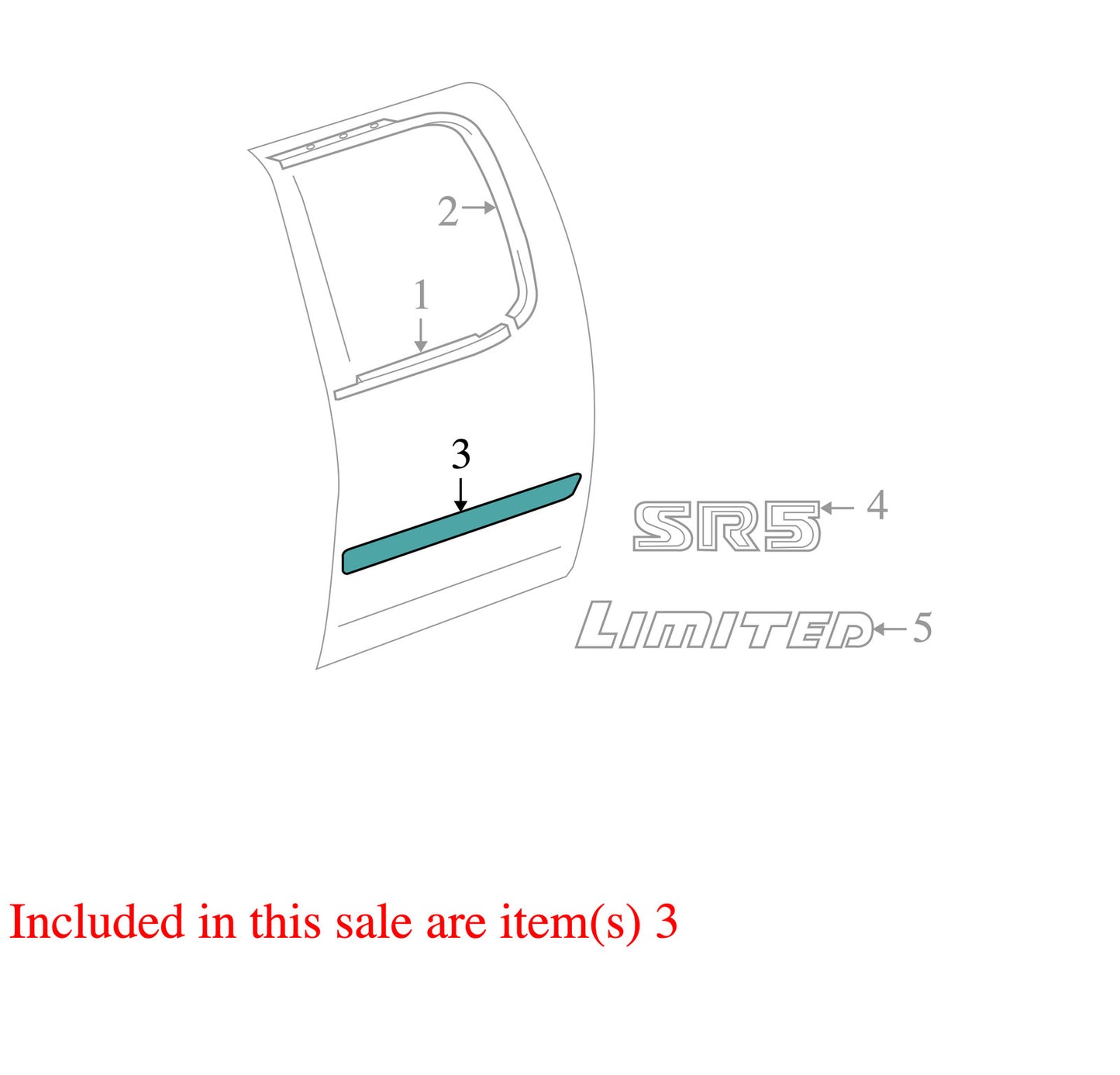 2004-2006 Toyota Tundra Double Cab Left Rear Door Molding Blue CC 8J7 OEM