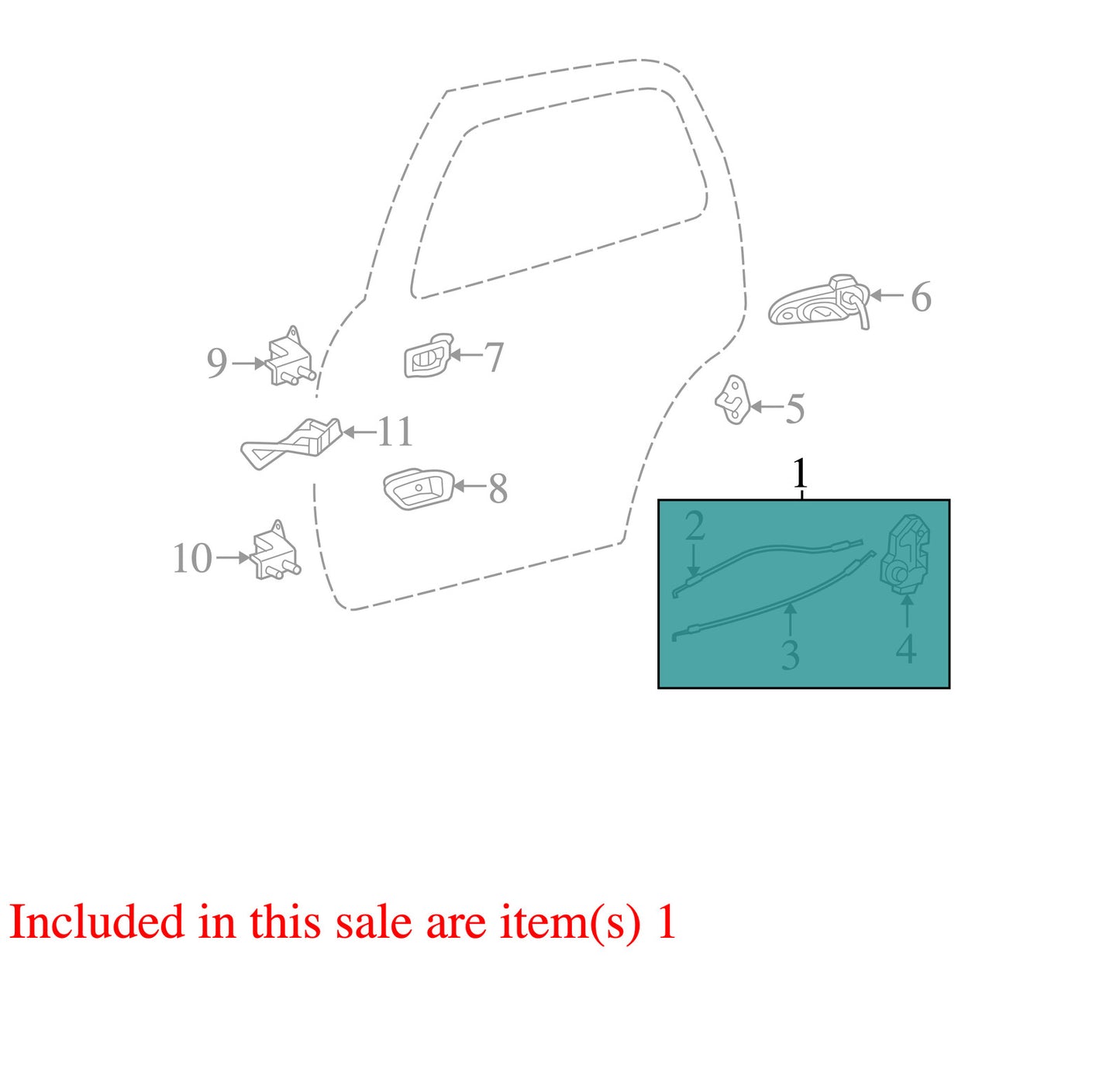 2004-2006 Toyota Tundra Crew Cab Rear Right Door Latch OEM
