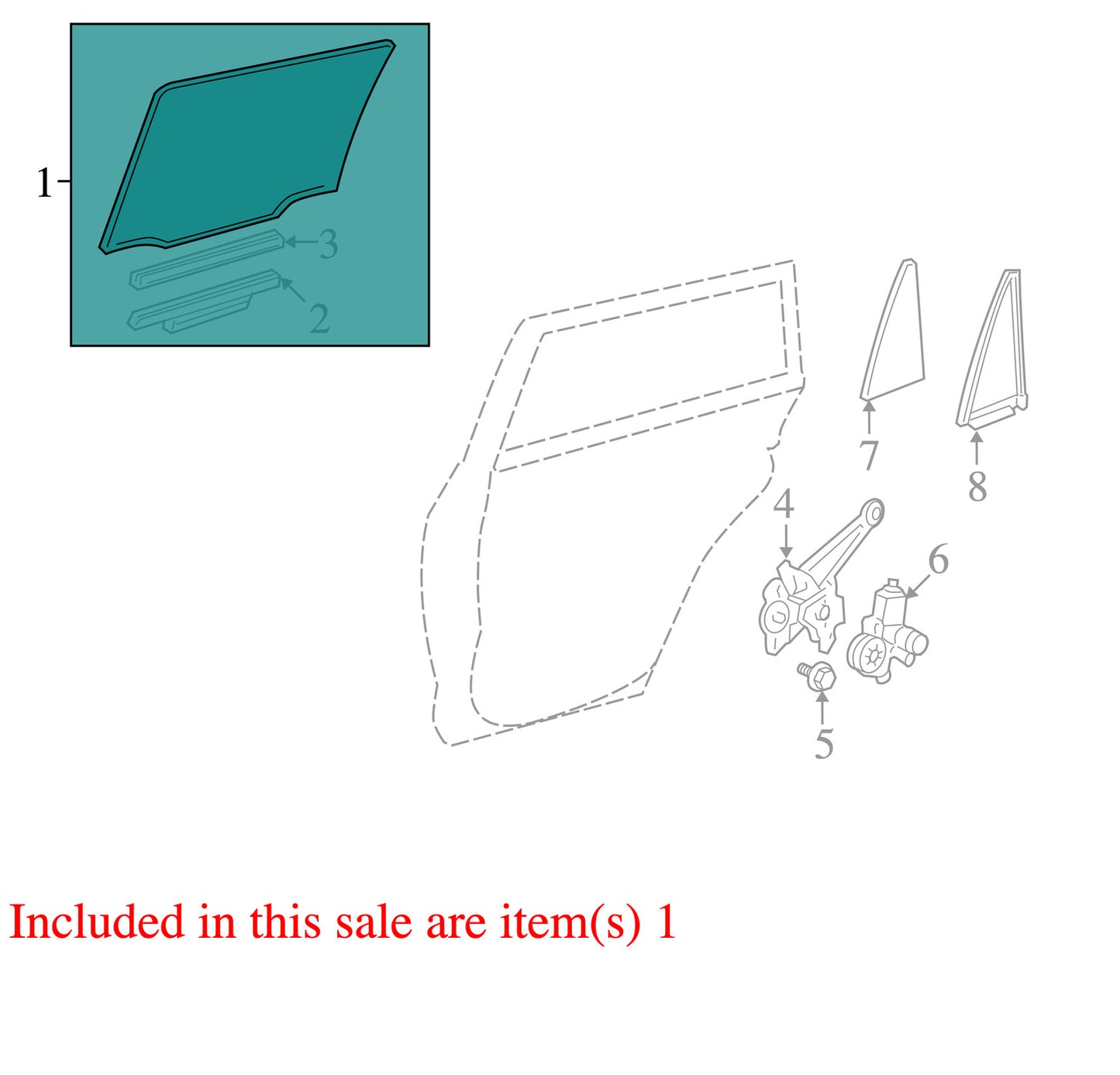 2006-2012 Toyota RAV4 Left Rear Door Window Glass OEM