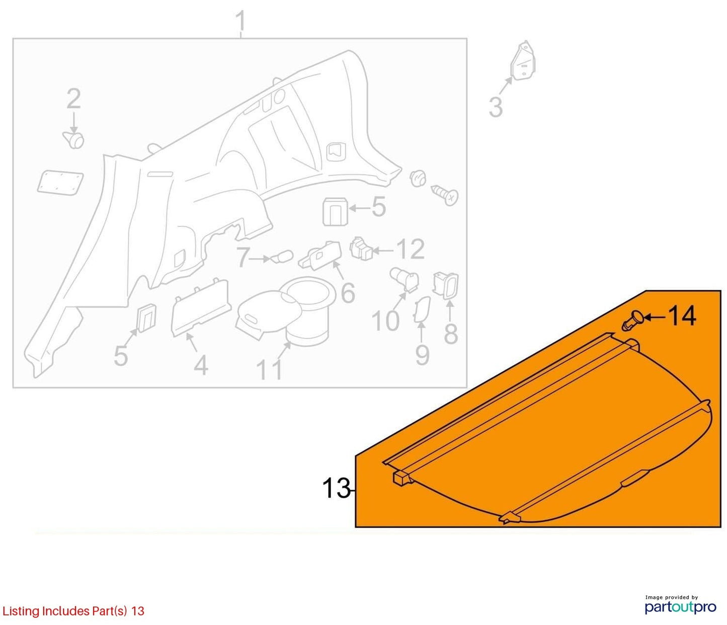 2015-2017 Subaru Forester Trunk Cargo Deck Tonneau Cover OEM