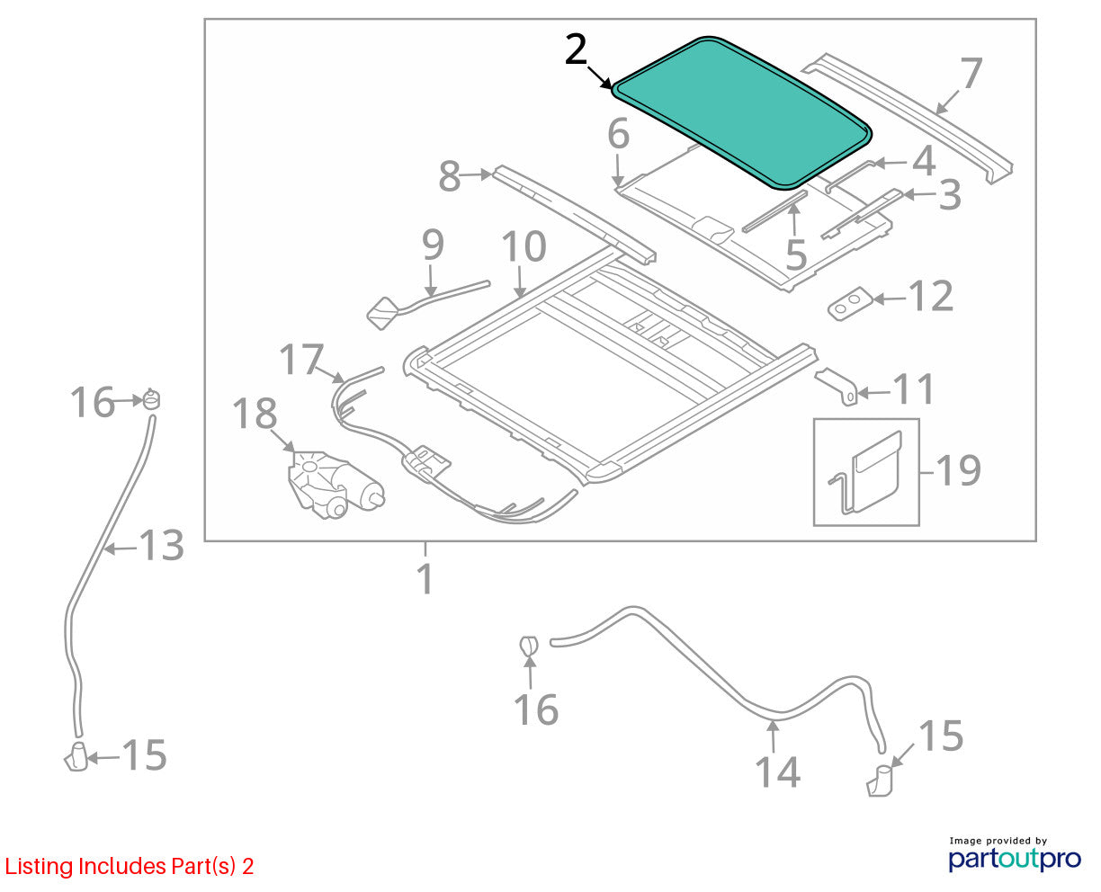 2005-2010 Kia Sportage Sunroof Glass Roof Window 816101F000 OEM