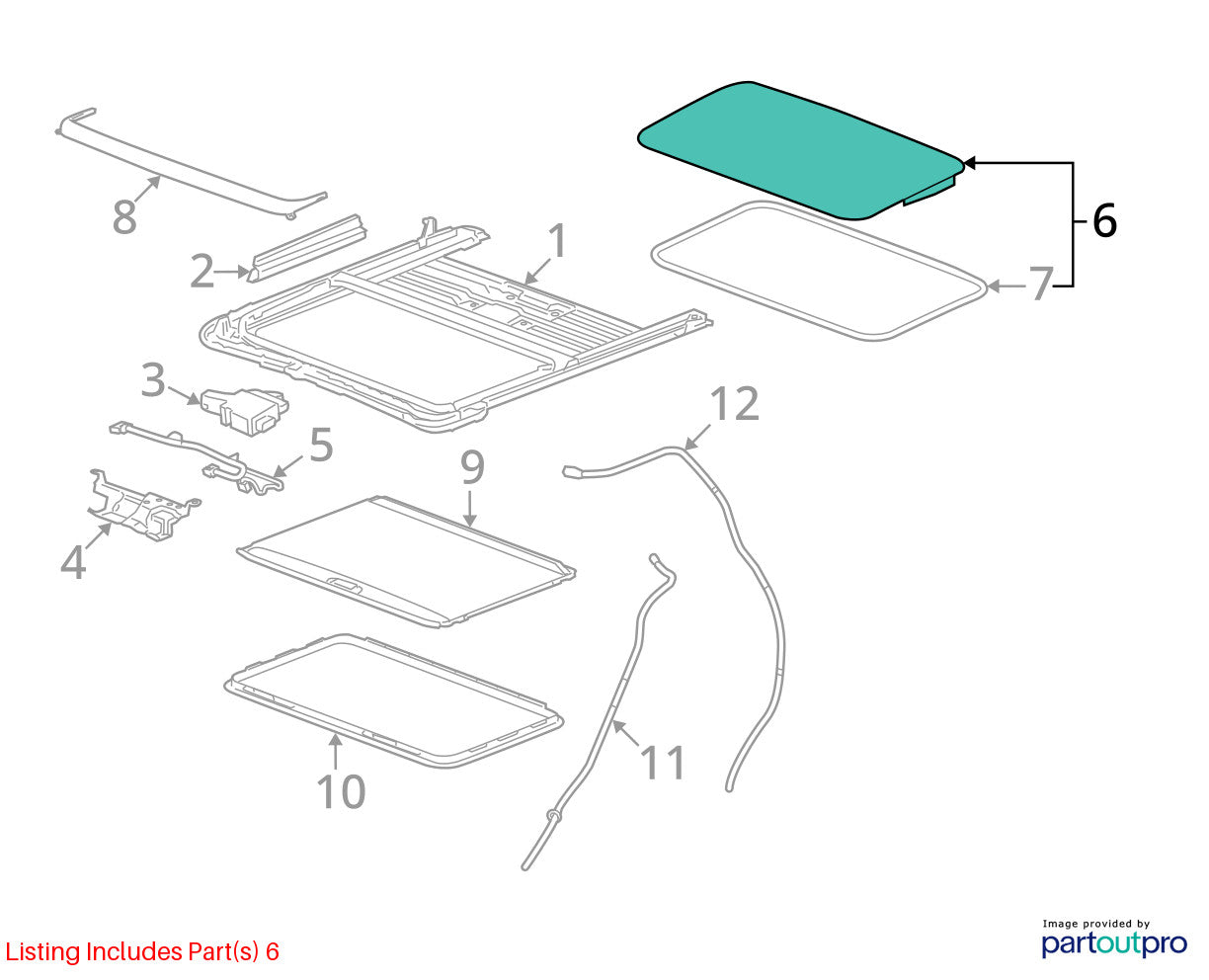 2007-2014 Chevy Suburban Tahoe Sunroof Glass Assembly OEM 22815953