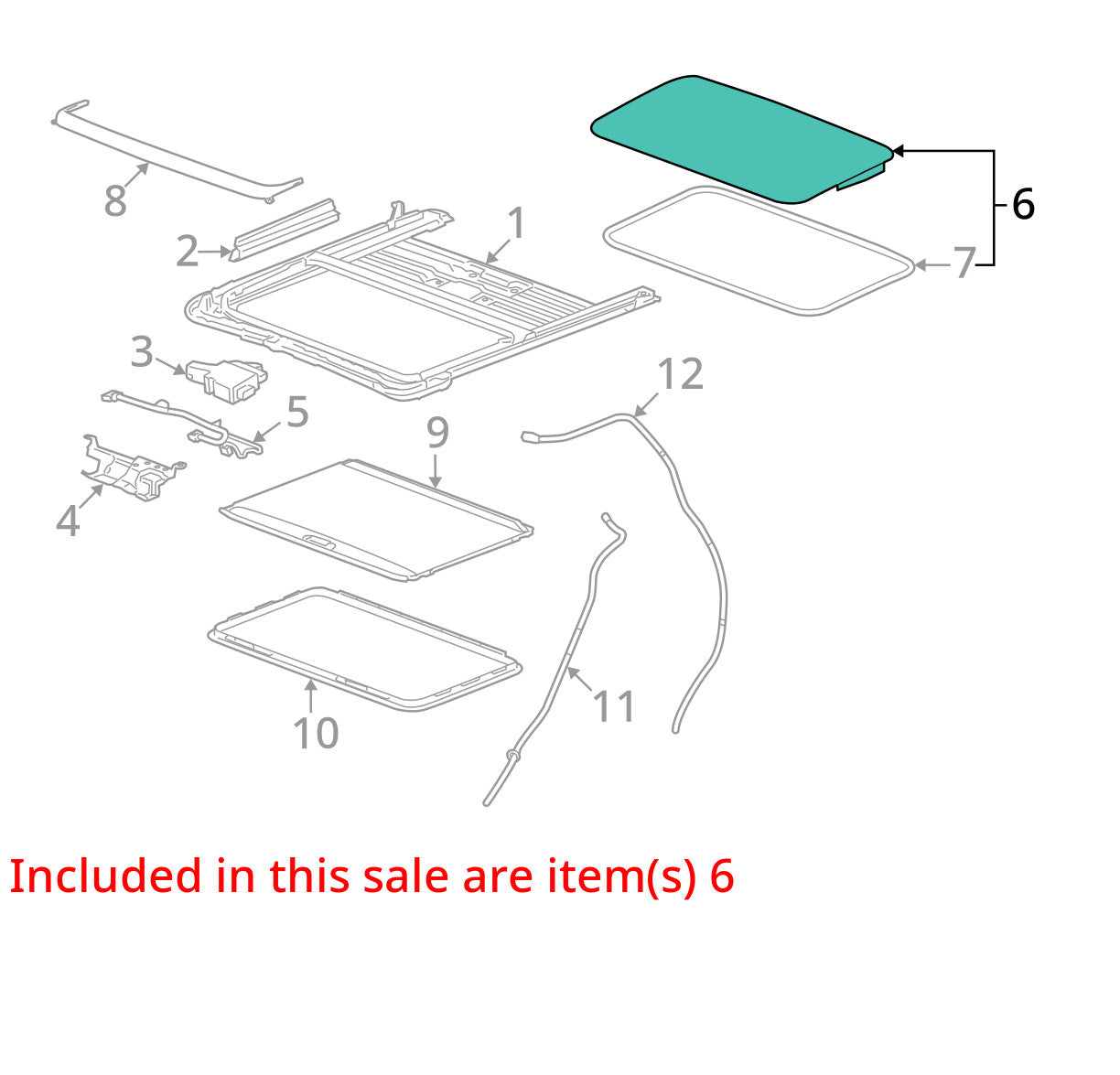 2007-2014 Chevy Suburban Tahoe Sunroof Glass Assembly OEM 22815953