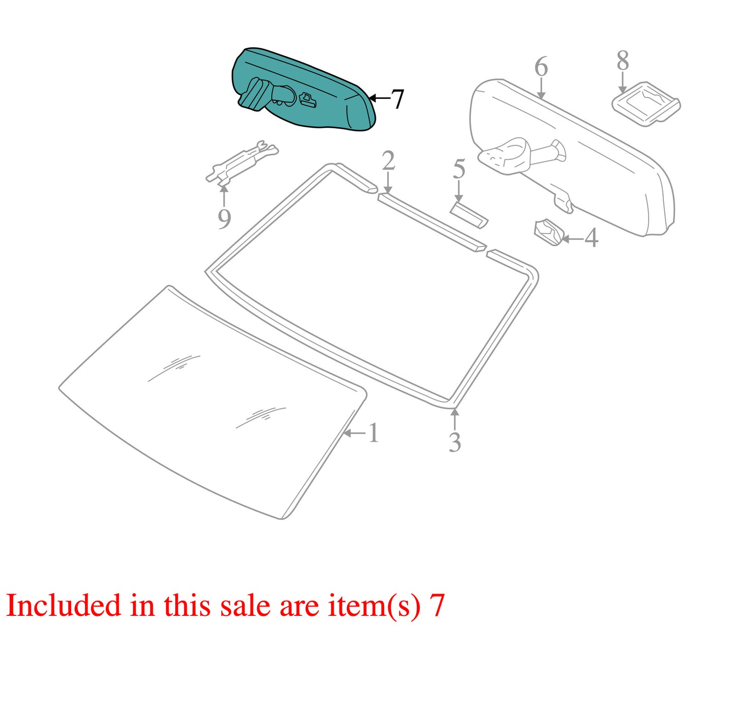 2006-2009 Toyota Tundra Interior Rear View Mirror Automatic OEM
