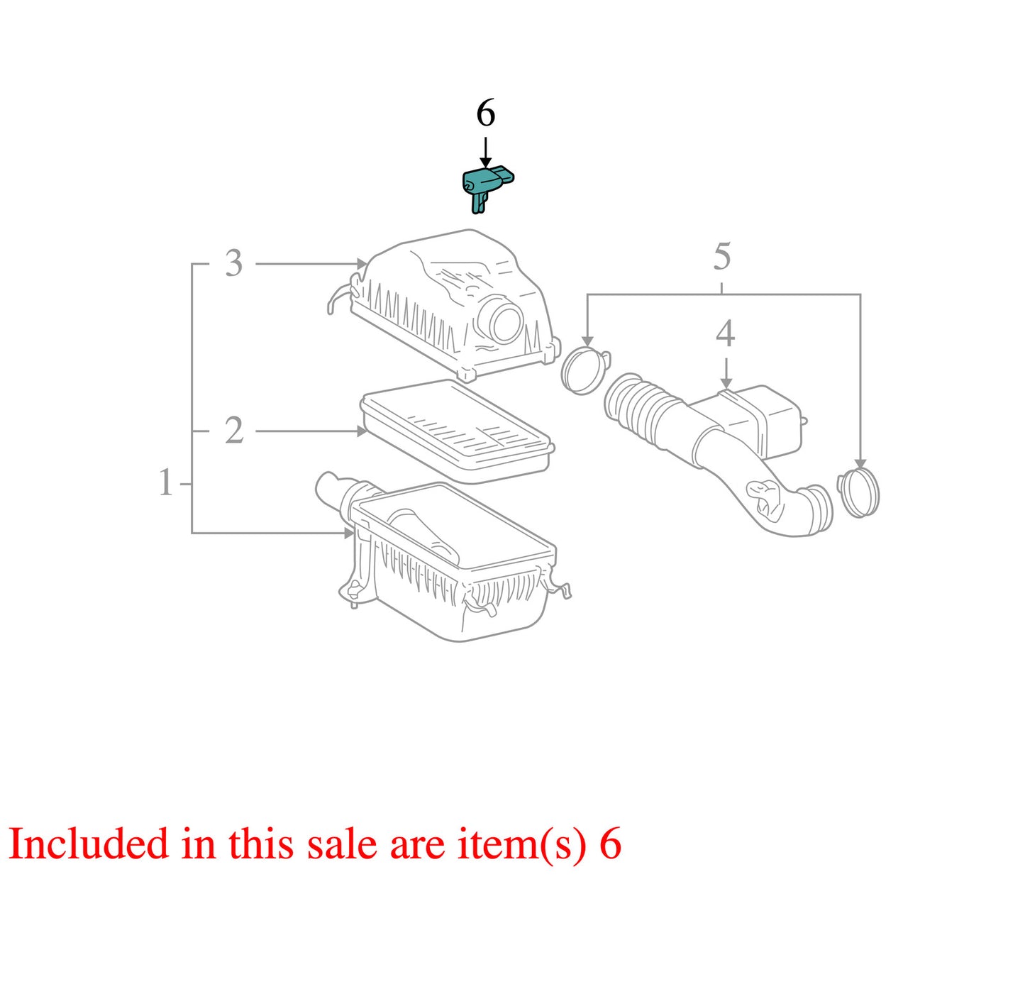 2000-2006 Toyota Tundra Mass Air Flow Sensor 222040F030 OEM