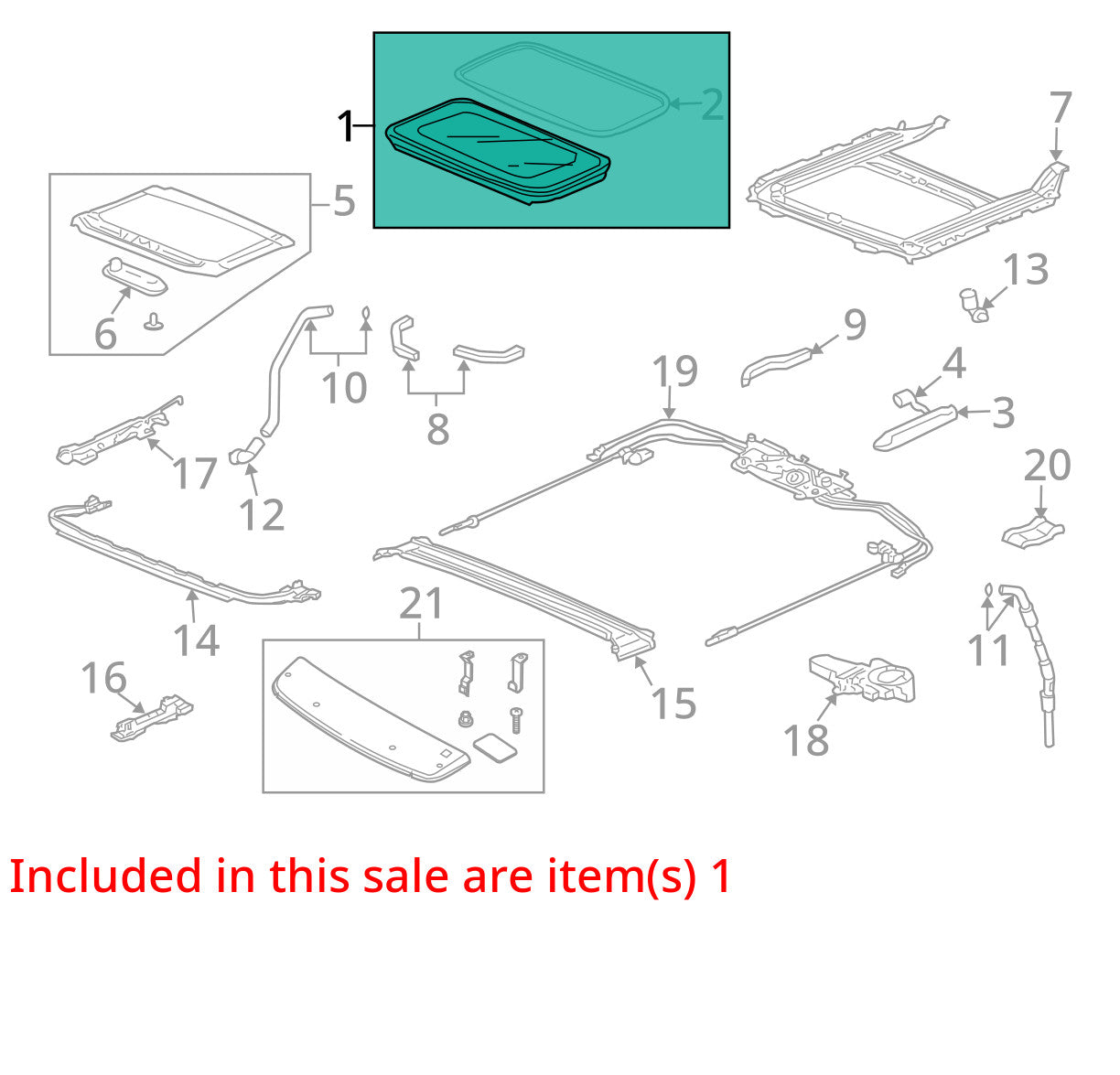 2008-2012 Honda Accord Sedan Sunroof Moonroof Glass OEM 70200-TA0-A12