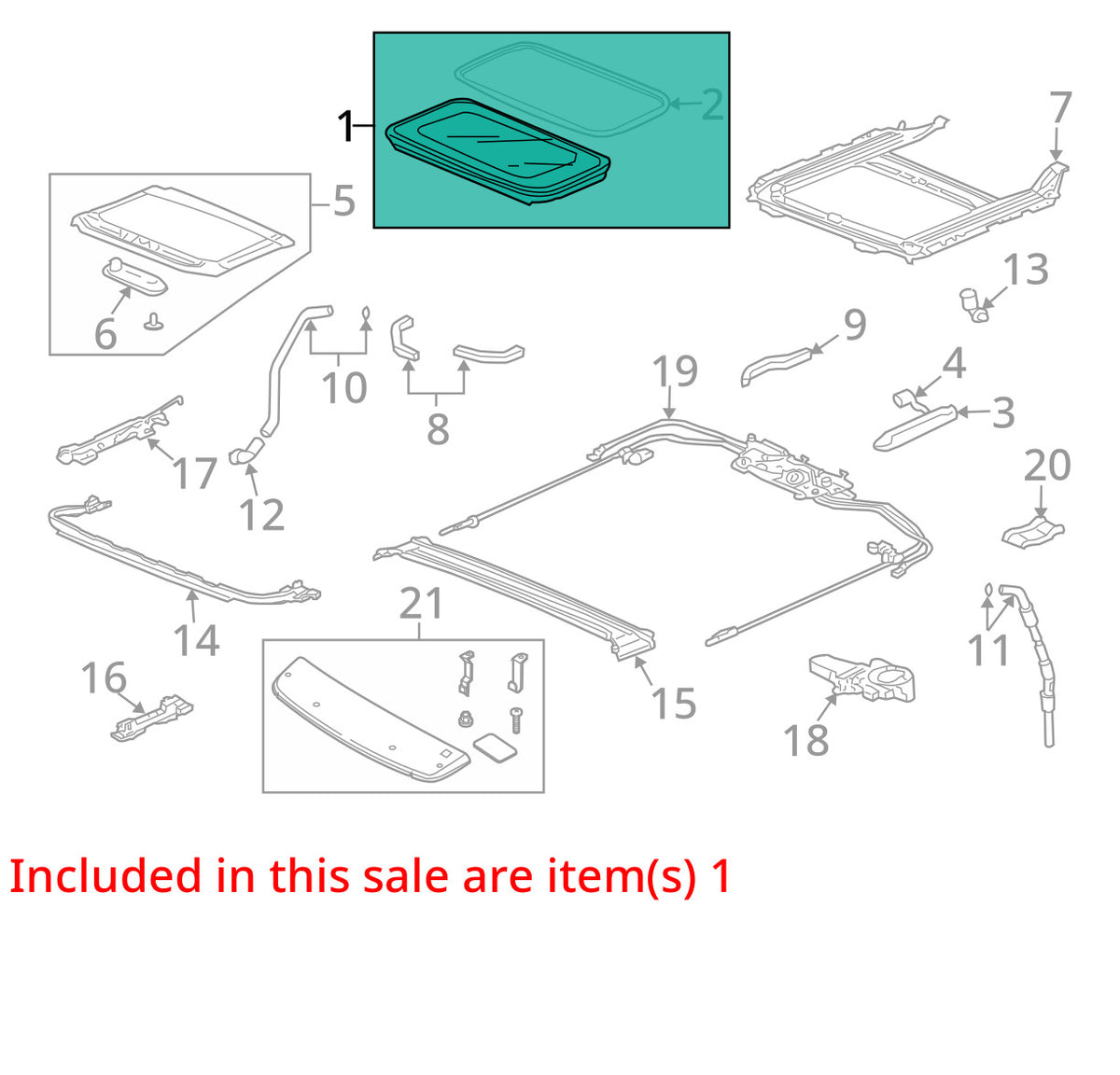 2008-2012 Honda Accord Sedan Sunroof Moonroof Glass OEM 70200-TA0-A12