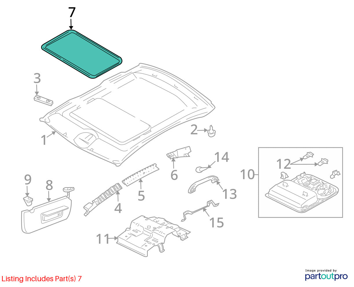 2004-2012 Mitsubishi Galant Sunroof Glass Factory OEM MN190278HA