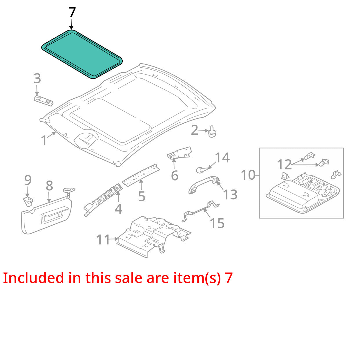 2004-2012 Mitsubishi Galant Sunroof Glass Factory OEM MN190278HA