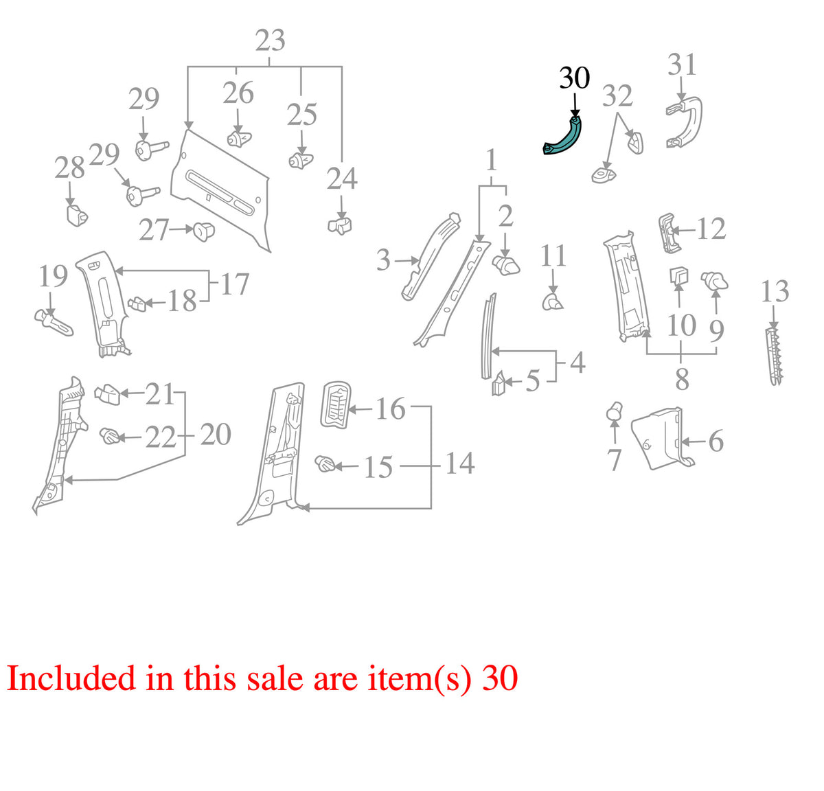 2004-2006 Toyota Tundra Crew Cab Left Rear Interior Grab Bar OEM 746100C050E1