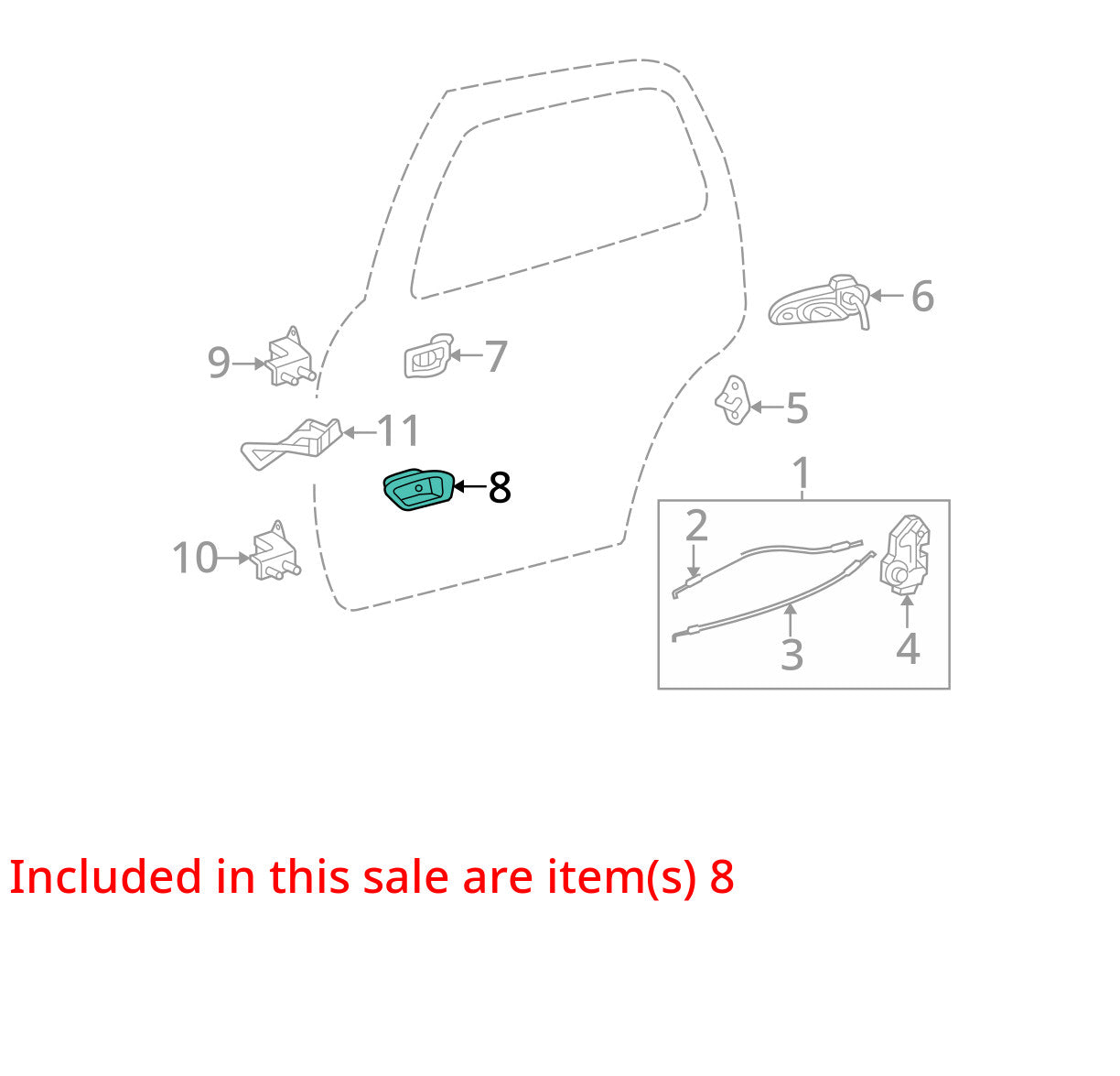 2004-2006 Toyota Tundra Double Cab Right Rear Interior Door Handle Trim OEM