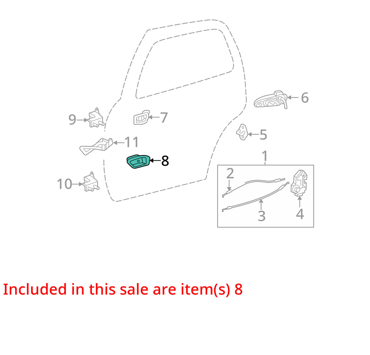 2004-2006 Toyota Tundra Double Cab Right Rear Door Handle Trim OEM 69278AC010E1