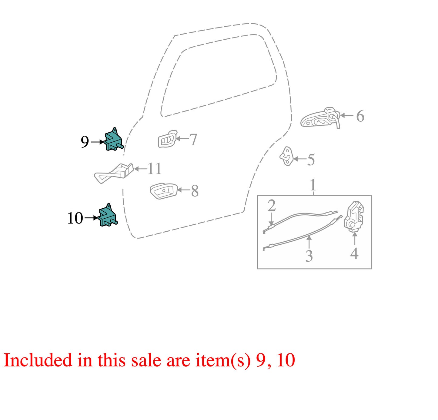 2000-2006 Toyota Tundra Crew Cab Left Rear Door Hinge Set OEM