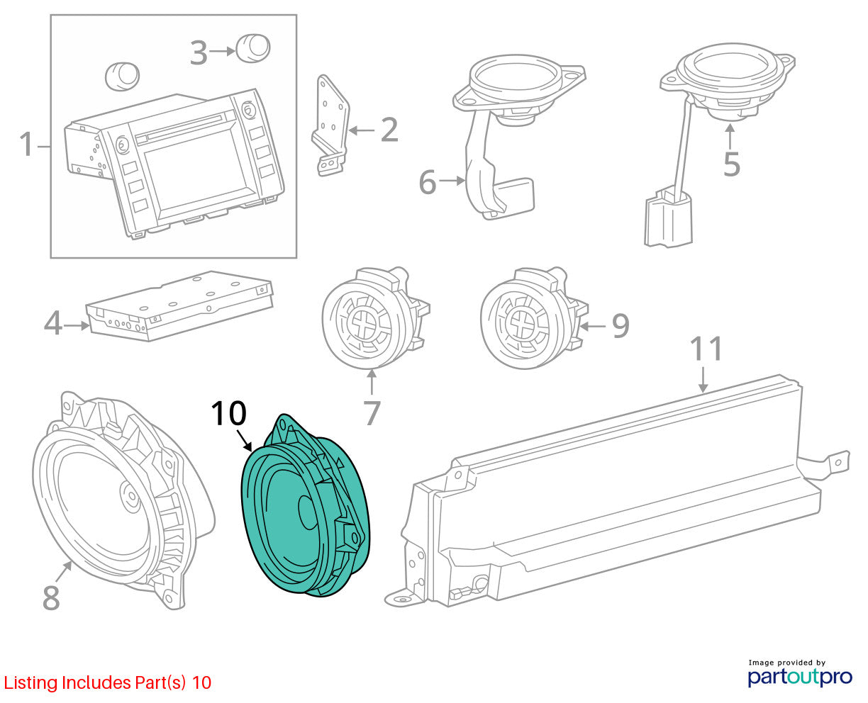 2006-2012 Toyota RAV4 Right Front JBL Speaker 86160AC280