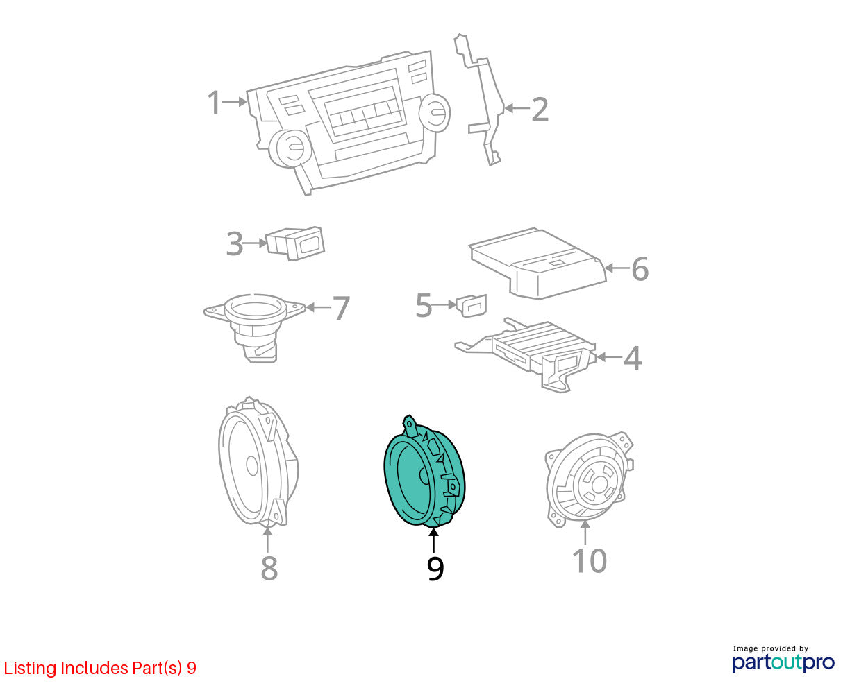 2006-2012 Toyota RAV4 Right Rear Door JBL Speaker 861600WF10 OEM