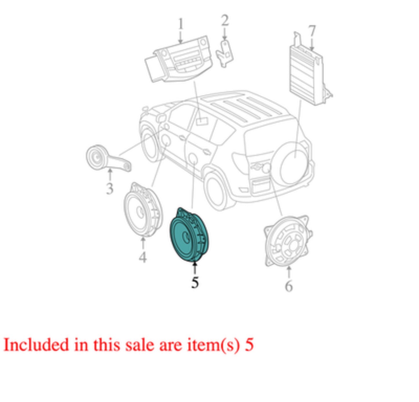 2006-2012 Toyota RAV4 Left Rear Door JBL Speaker 861600WF10