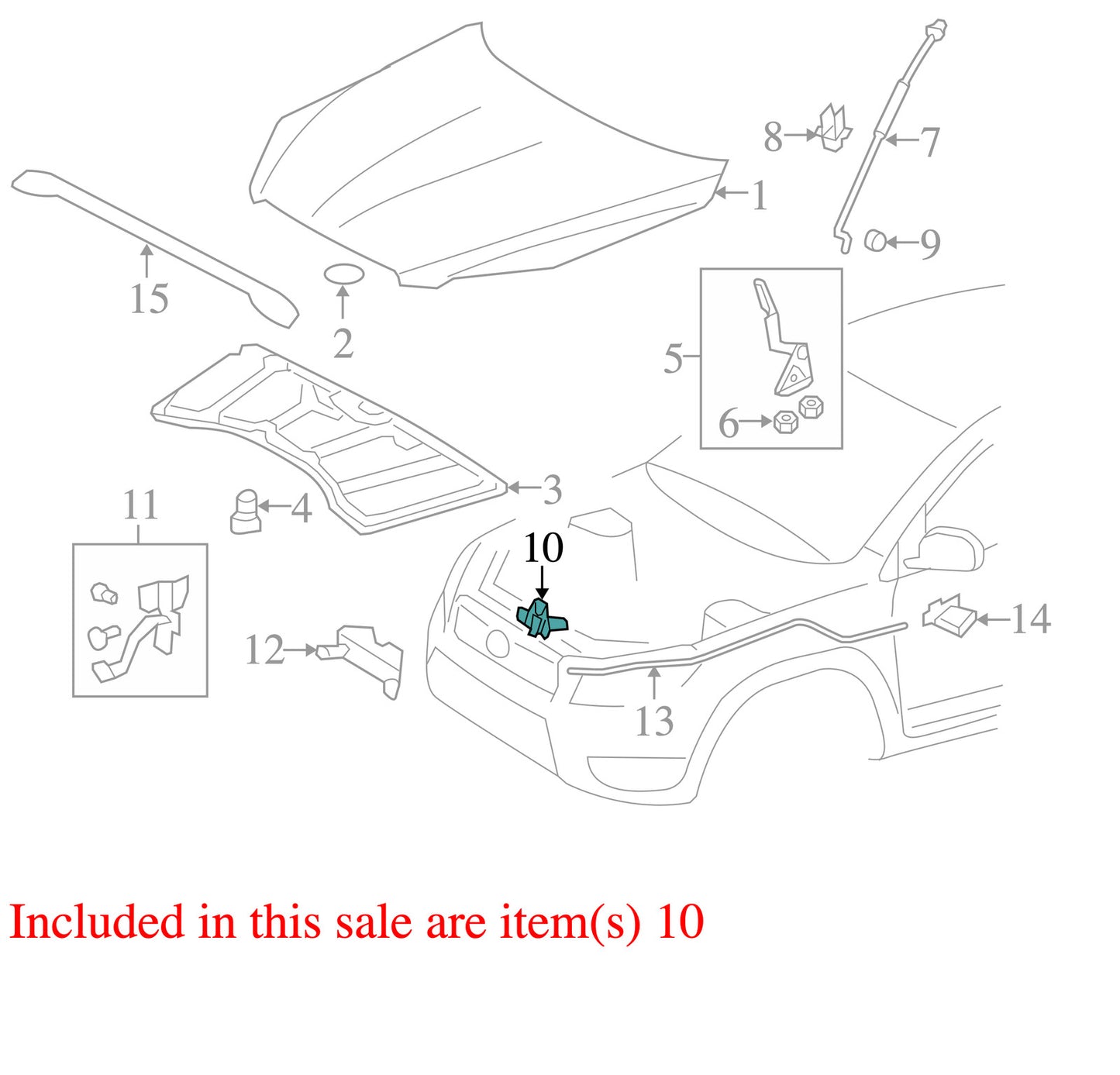 2006-2012 Toyota RAV4 Front Hood Latch OEM