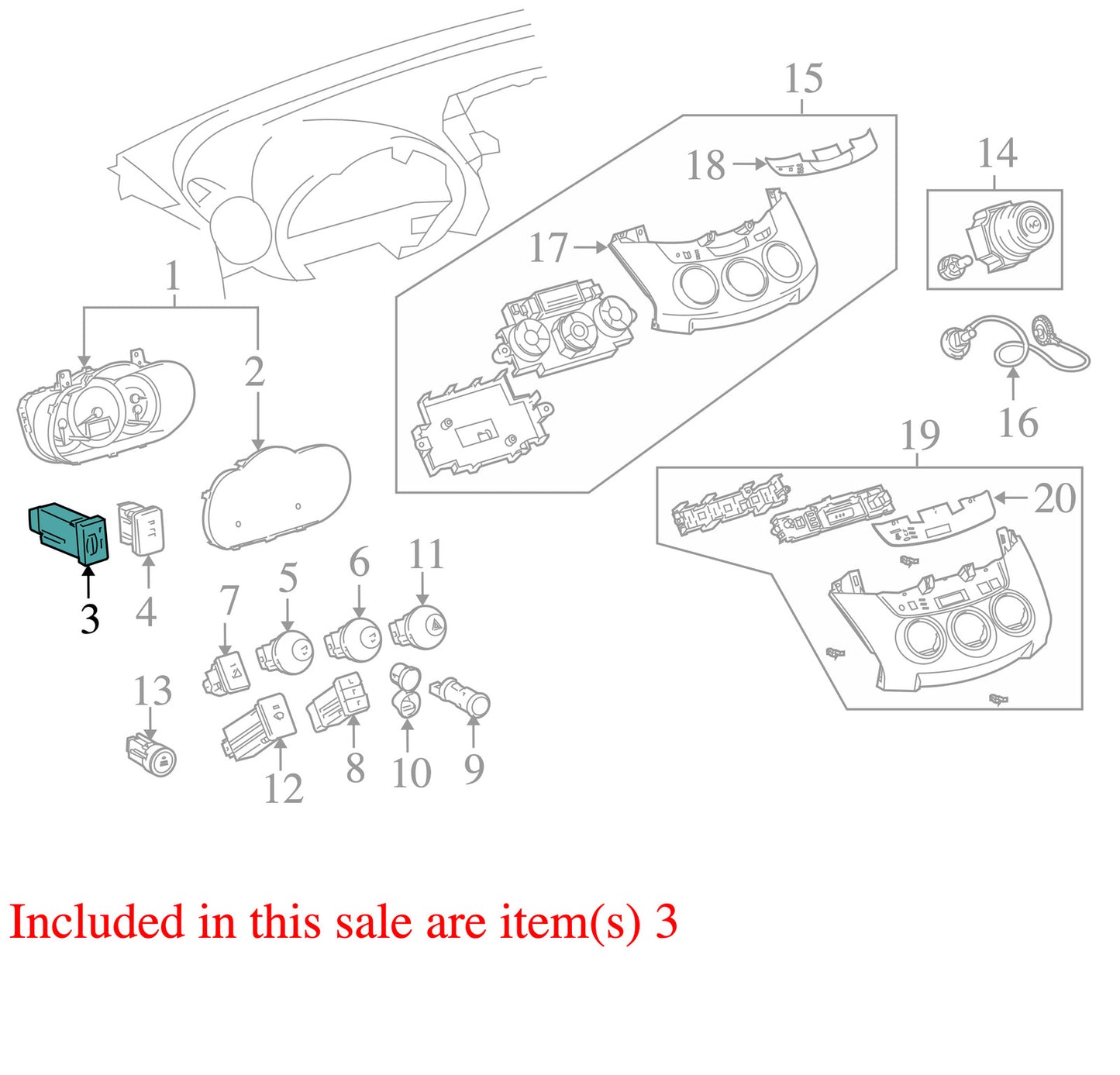 2006-2012 Toyota RAV4 Instrument Panel Dimmer Switch OEM