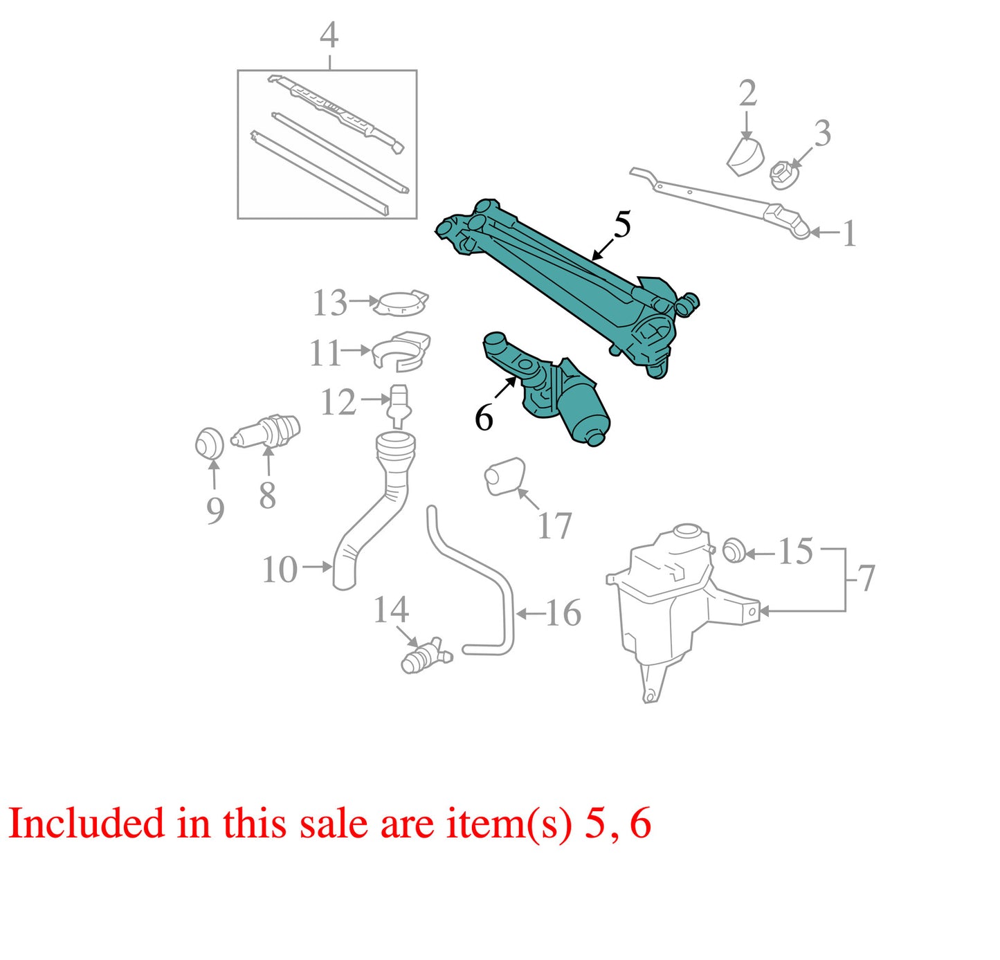 2006-2012 Toyota RAV4 Windshield Wiper Linkage & Motor OEM