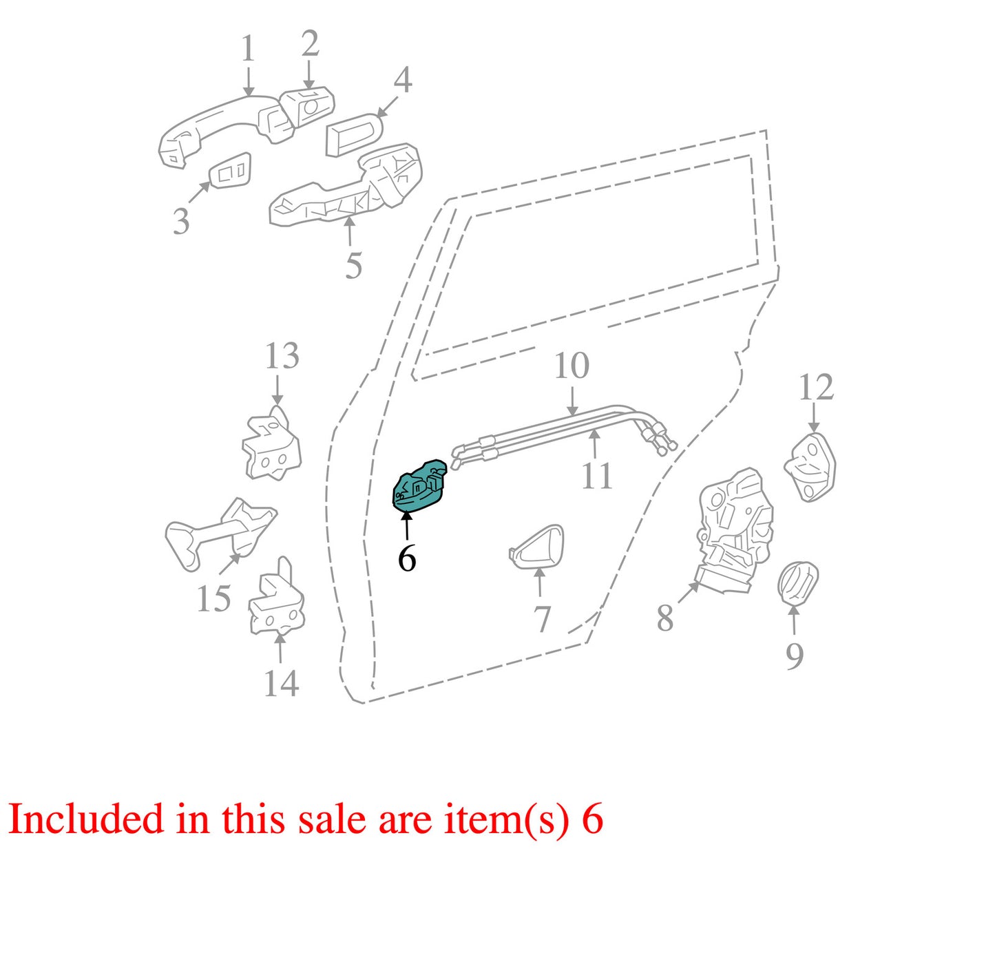 2006-2012 Toyota RAV4 Left Rear Interior Door Handle OEM
