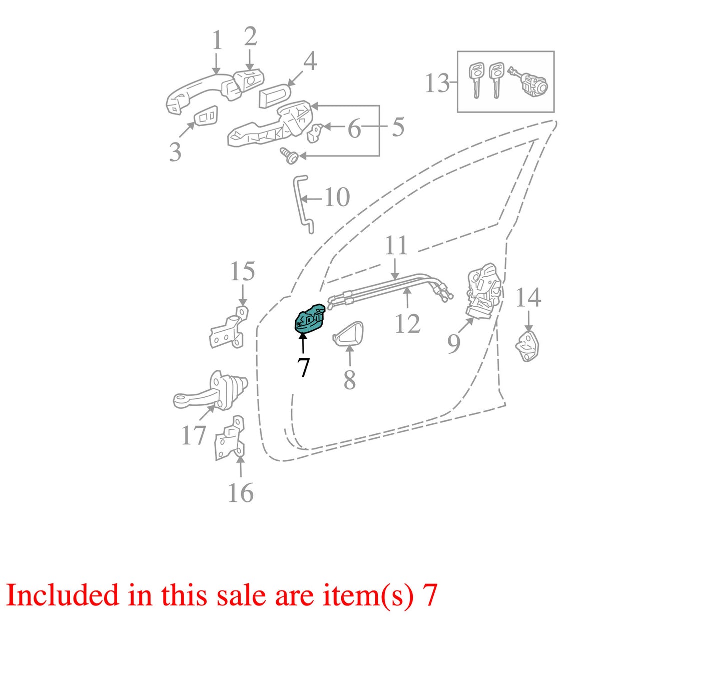 2006-2012 Toyota RAV4 Left Front Interior Door Handle OEM