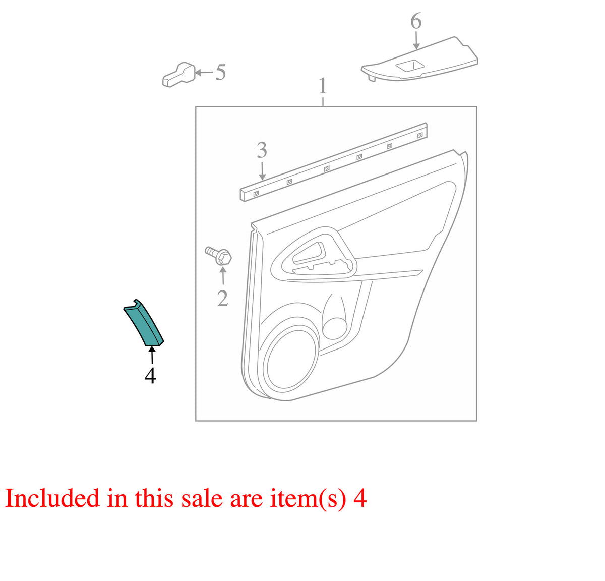 2006-2012 Toyota RAV4 Right Rear Door Panel Handle Cover OEM 746460R010B0